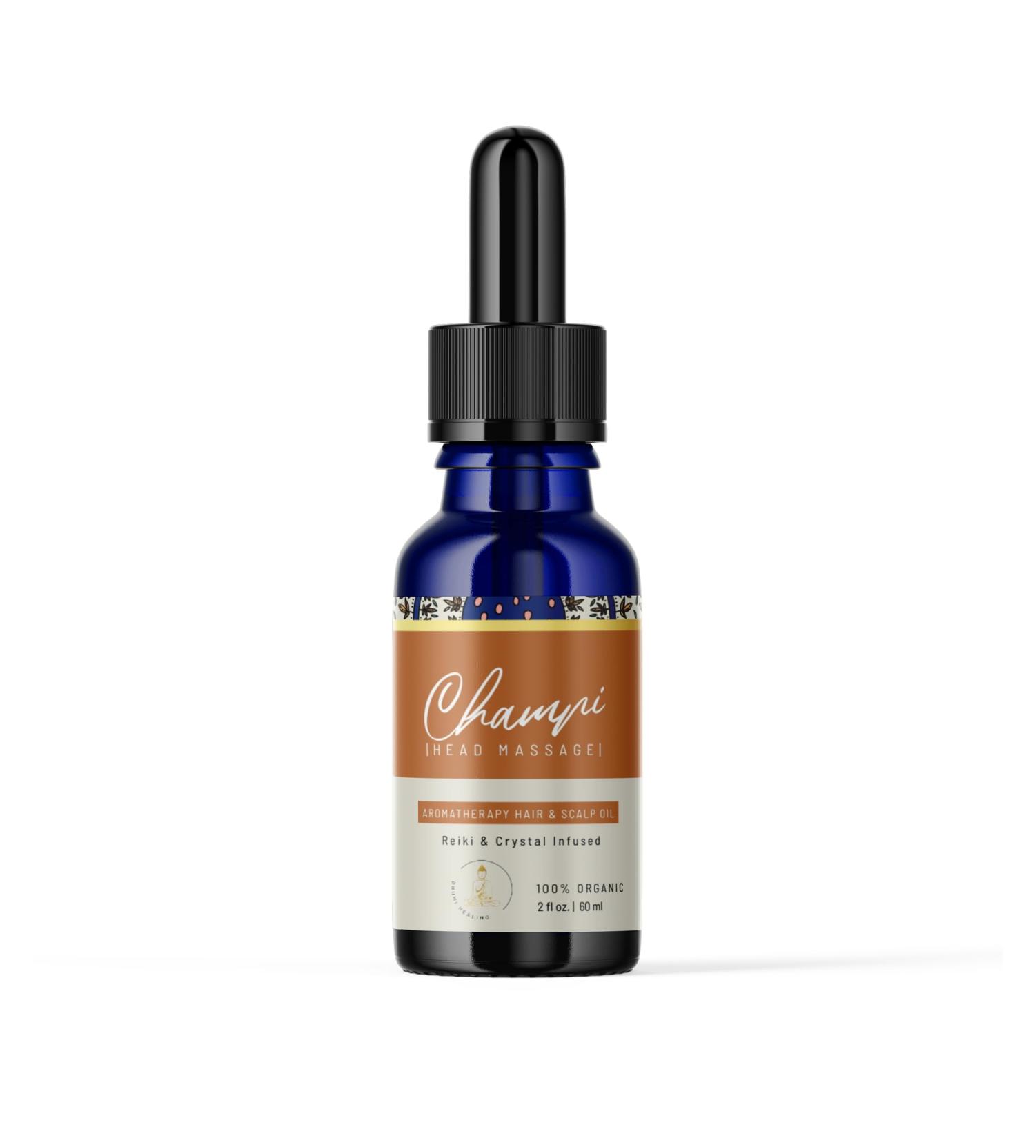 Champi Organic Scalp & Hair Oil - Pre Wash Treatment for Itchy Scalp Dandruff Relief Handmade with Organic Essential Oils Reiki Infused Scalp Care - Buy Online on SooperMarket.com