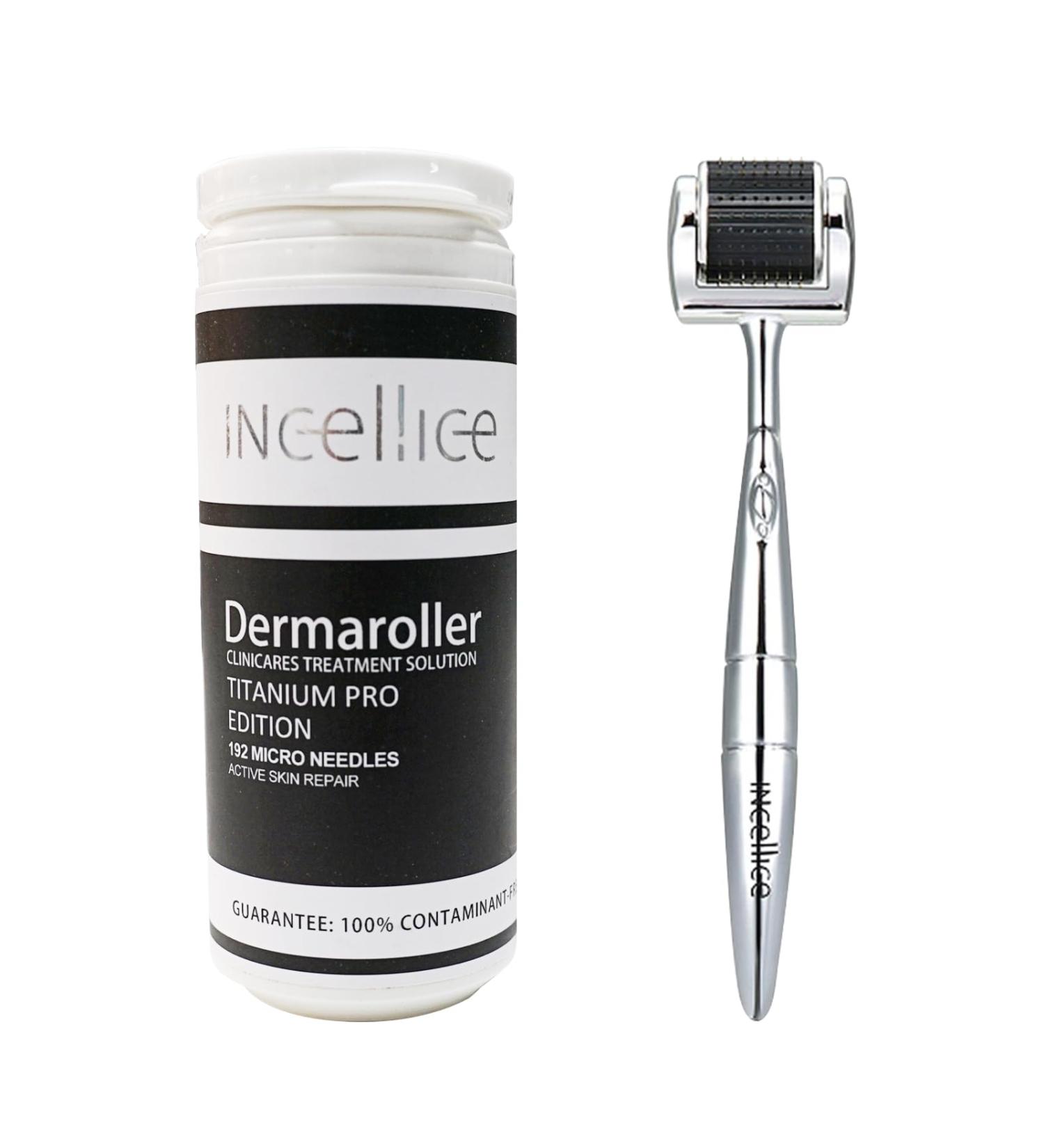 INCELLICE Derma Roller 1.5mm Beard and Hair Growth Roller for Men and Women 192 Real Individual Titanium Microneedling Roller for face - Buy Online on SooperMarket.com