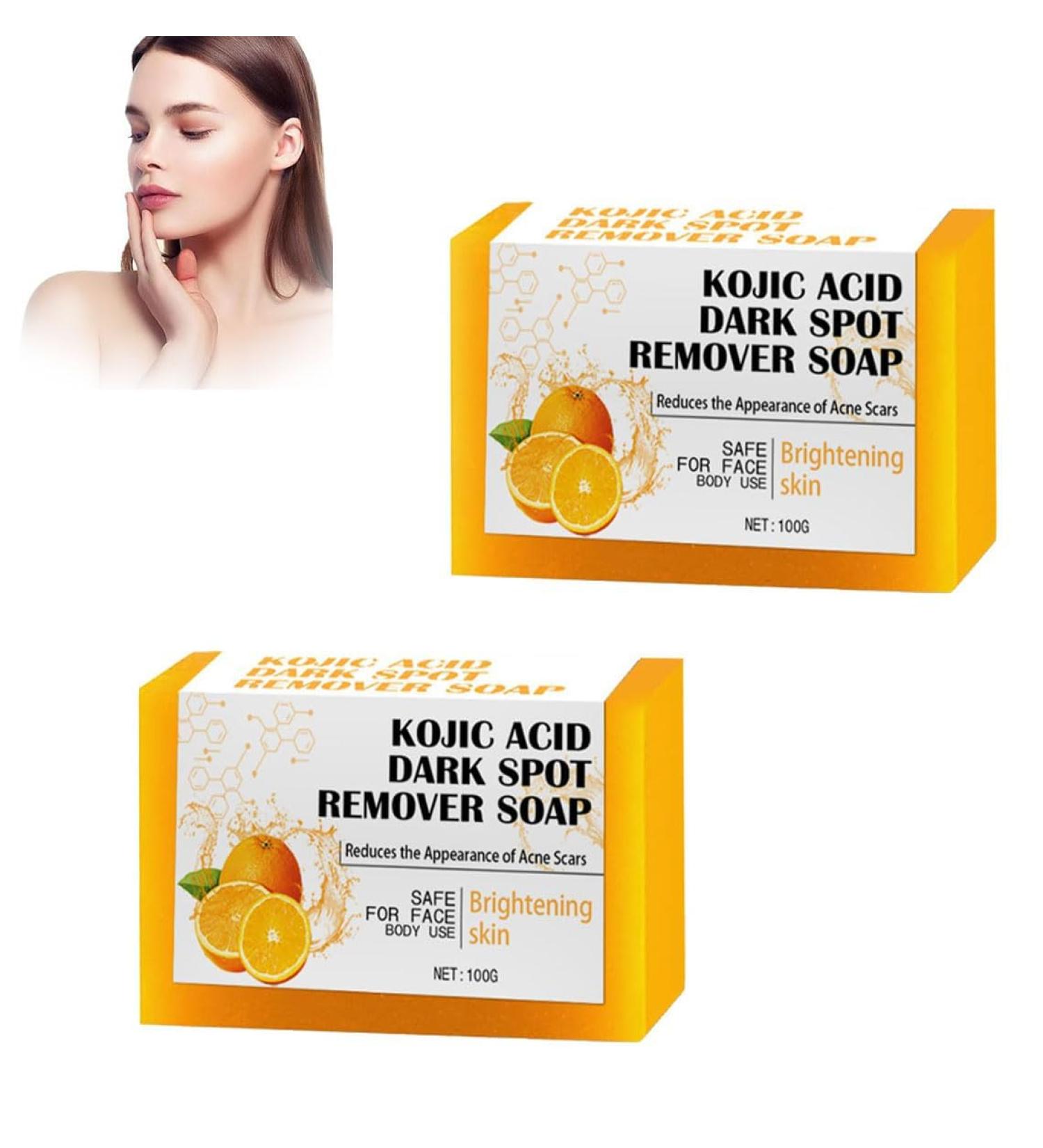2PC Kojic Acid Soap Set - Lemon Turmeric Facial & Body Wash for Brightening & Cleansing - Buy Online on SooperMarket.com
