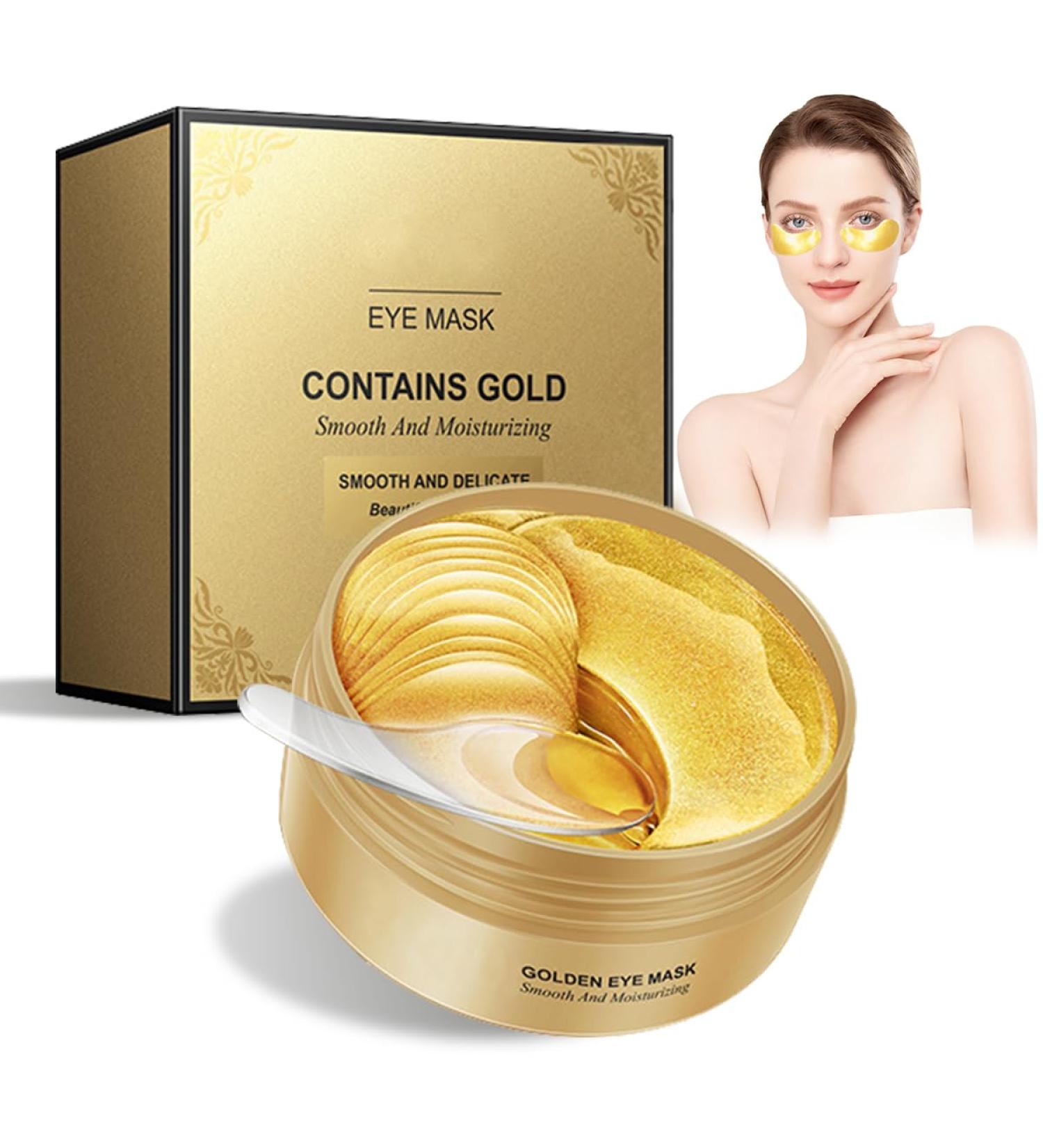 60 PCS 24K Gold Gel Eye Pads - Anti-Aging Dark Circles Puffiness Relief | Hydrating Collagen Eye Mask - Buy Online on SooperMarket.com
