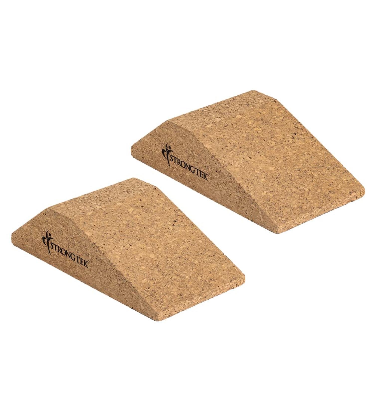 StrongTek Calf Raise Block Squatting Heel Wedge Block (Pair) | Non-Slip Portable Ramp for Weightlifting | Slant Board for Squat/Deadlift/Yoga | Improve Posture & Prevent Muscle Strain - Buy Online on SooperMarket.com