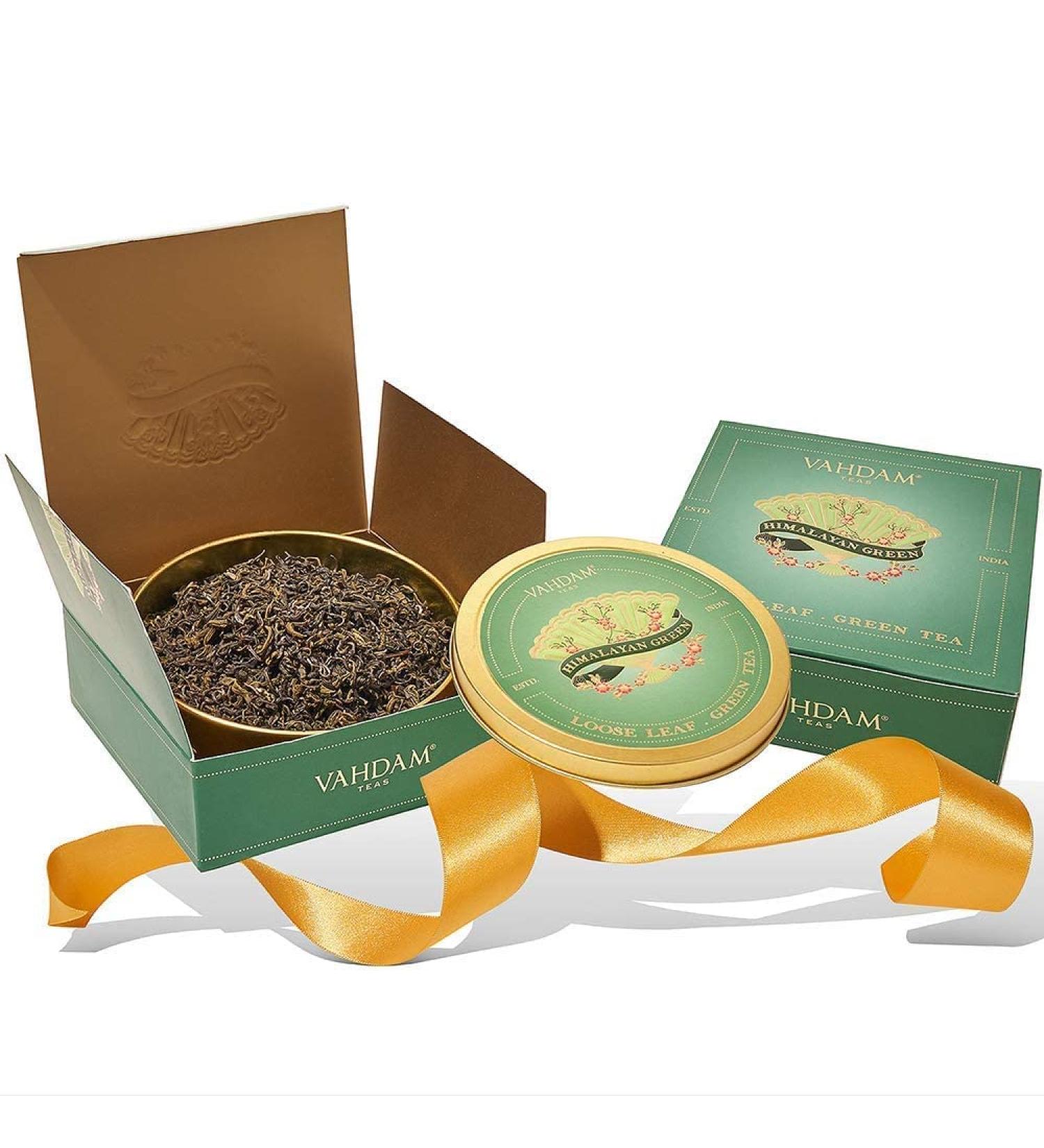 Vahdam Teas Himalayan Green Tea Gift Set | Premium Loose Leaf Green Tea in Tin Caddy - Buy Online on SooperMarket.com