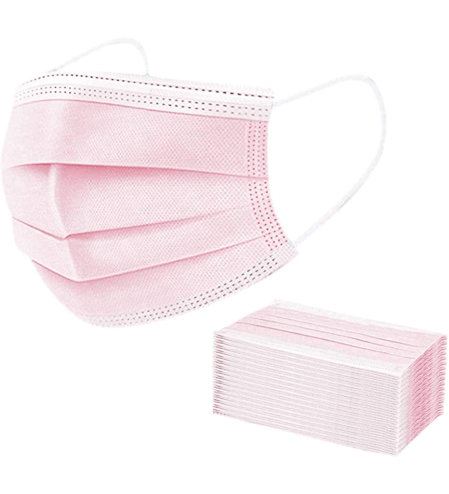 Icoolio Medical Disposable Mouth Protection Masks - 50 Pink Facial Masks for Enhanced Safety - Buy Online on SooperMarket.com