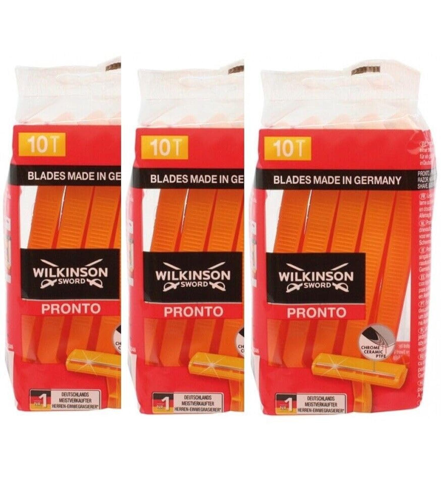30 x Wilkinson Pronto Disposable Razors * 3 x 10 pieces * Men