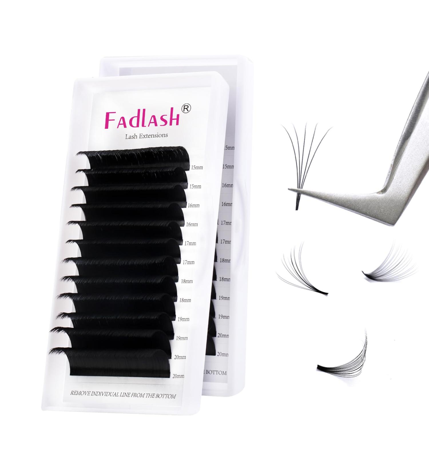 Fadlash Easy Fan 0.05-C Russian Eyelashes Extensions 15-20mm Mixed Length C Curl for Natural Look - Buy Online on SooperMarket.com