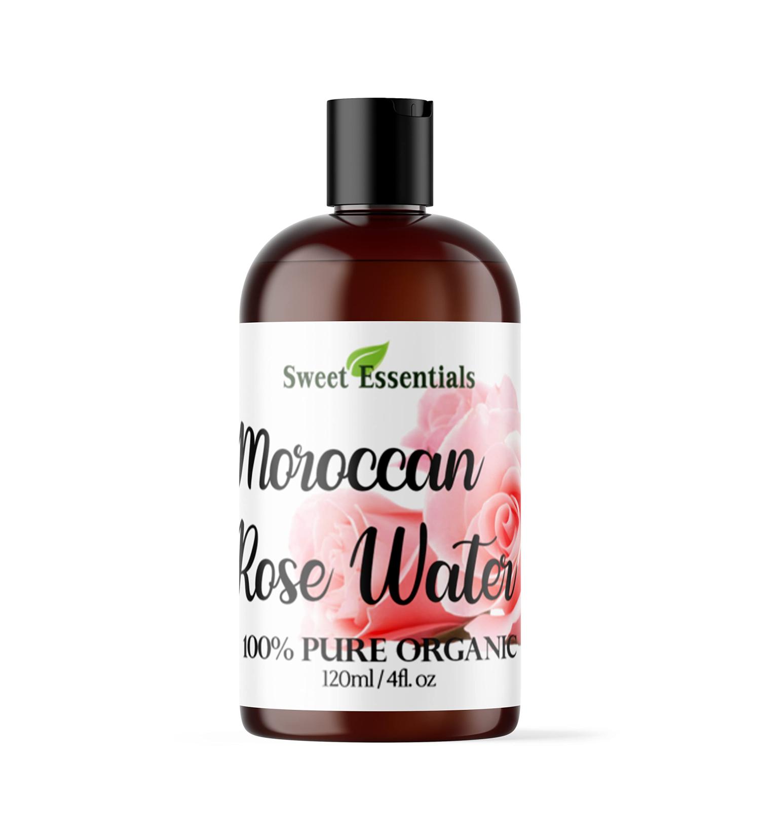 Premium Organic Moroccan Rose Water - 4oz | 100% Pure & Food Grade | Hydrating & Rejuvenating Face & Neck | Imported from Morocco | Rich in Vitamins A & C - Buy Online on SooperMarket.com