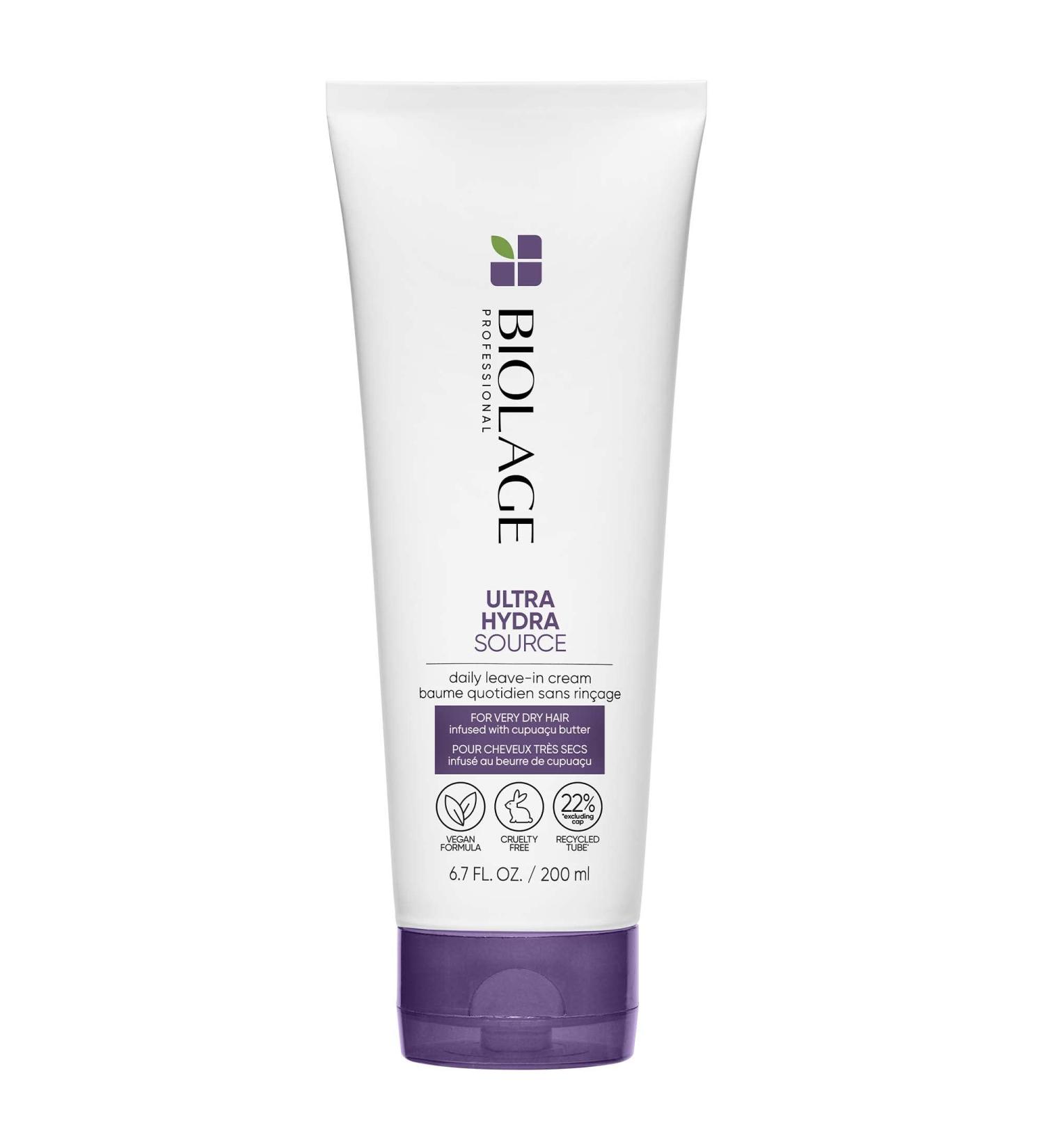 Biolage Ultra Hydra Source Leave-in Cream - Cupuacu Butter, Conditions & Softens | For Very Dry Hair | Vegan, Silicone & Paraben Free | 6.7 Fl. Oz - Buy Online on SooperMarket.com
