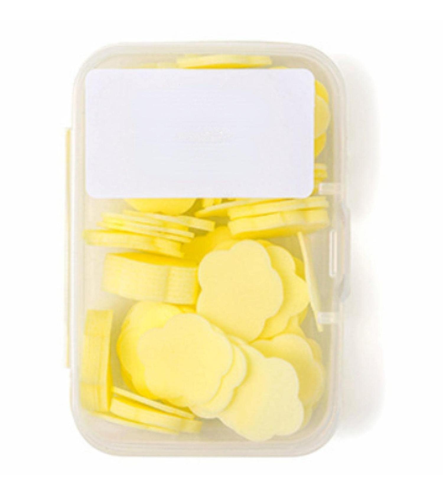 NA Portable Lemon Scented Disposable Soap Tablets - Bacteriostatic Hand Washing Petal Tablets, Yellow (1 Box) - Buy Online on SooperMarket.com