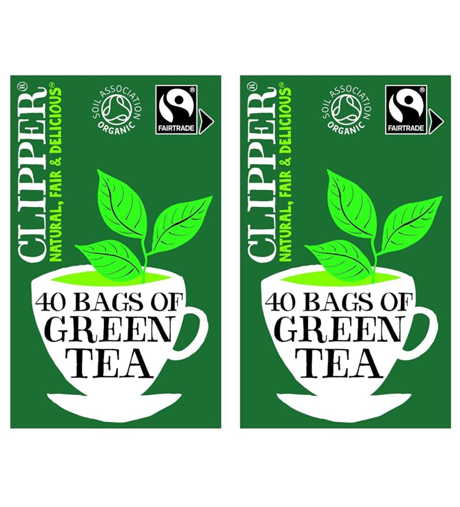 Clipper Organic Pure Green Tea Bags | Box of 40 Teabags | Organic Tea for Home & Office | Eco-Conscious Fair Trade Tea | Natural Unbleached Plant-Based Compostable & Biodegradable Tea Bags - Buy Online on SooperMarket.com