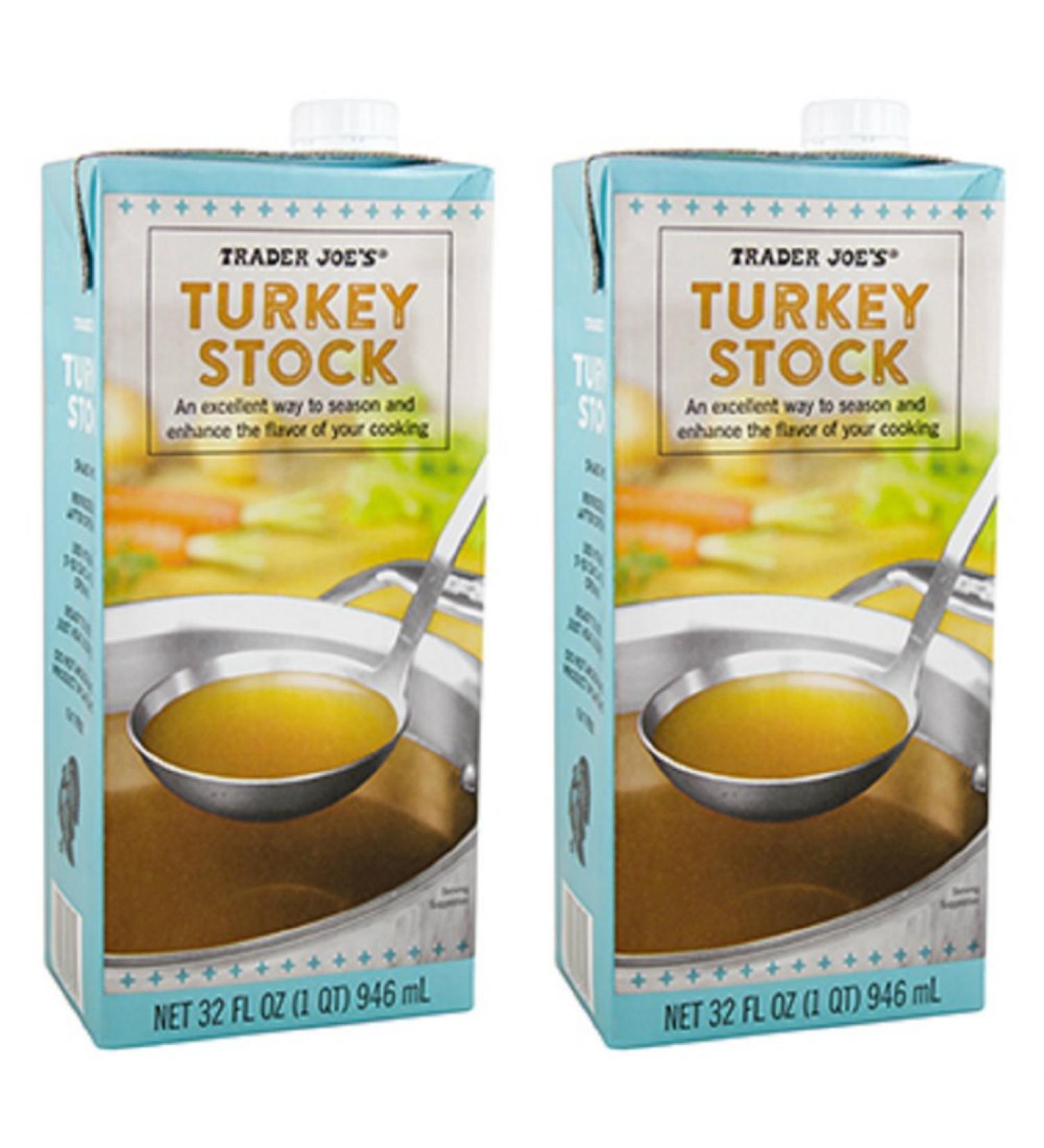 2 Pack Trader Joe's Turkey Stock 64 oz.