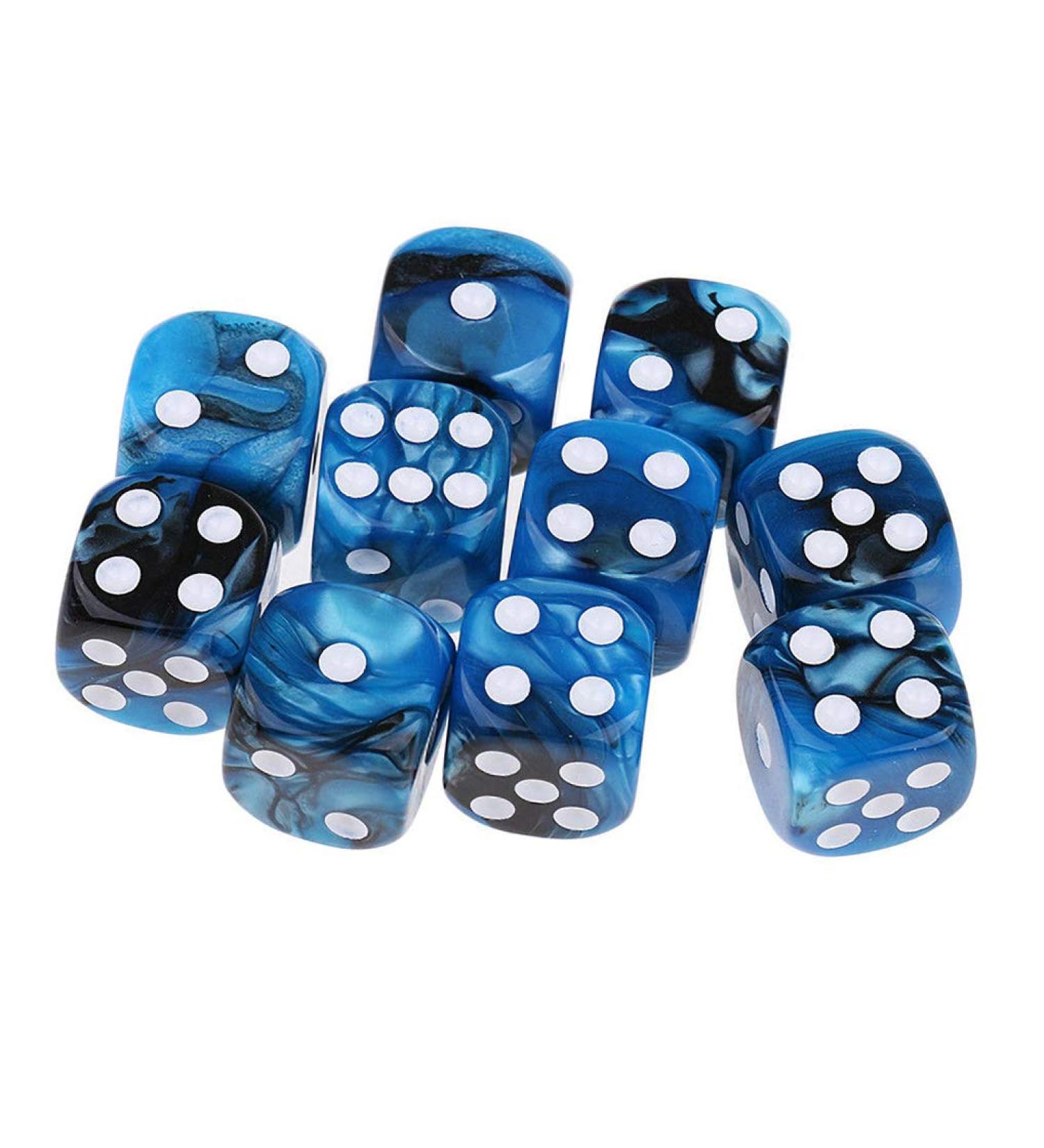 Yiotfandoll 10PCS Polyhedral Dice Set - 16mm Acrylic Dice for RPG, MTG, DND - Blue Black Color - Table Games - Buy Online on SooperMarket.com