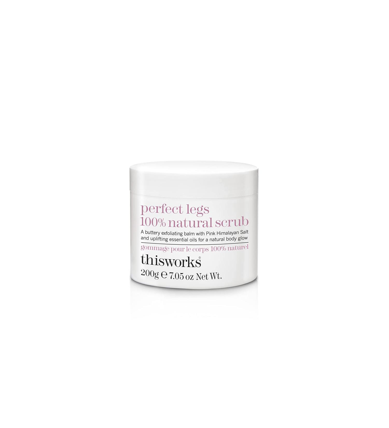 This Works Perfect Legs Natural Body Scrub 200g - Exfoliating Pink Himalayan & Sea Salt, Blackcurrant & Sweet Almond Oils - Softens & Smooths Skin - Buy Online on SooperMarket.com