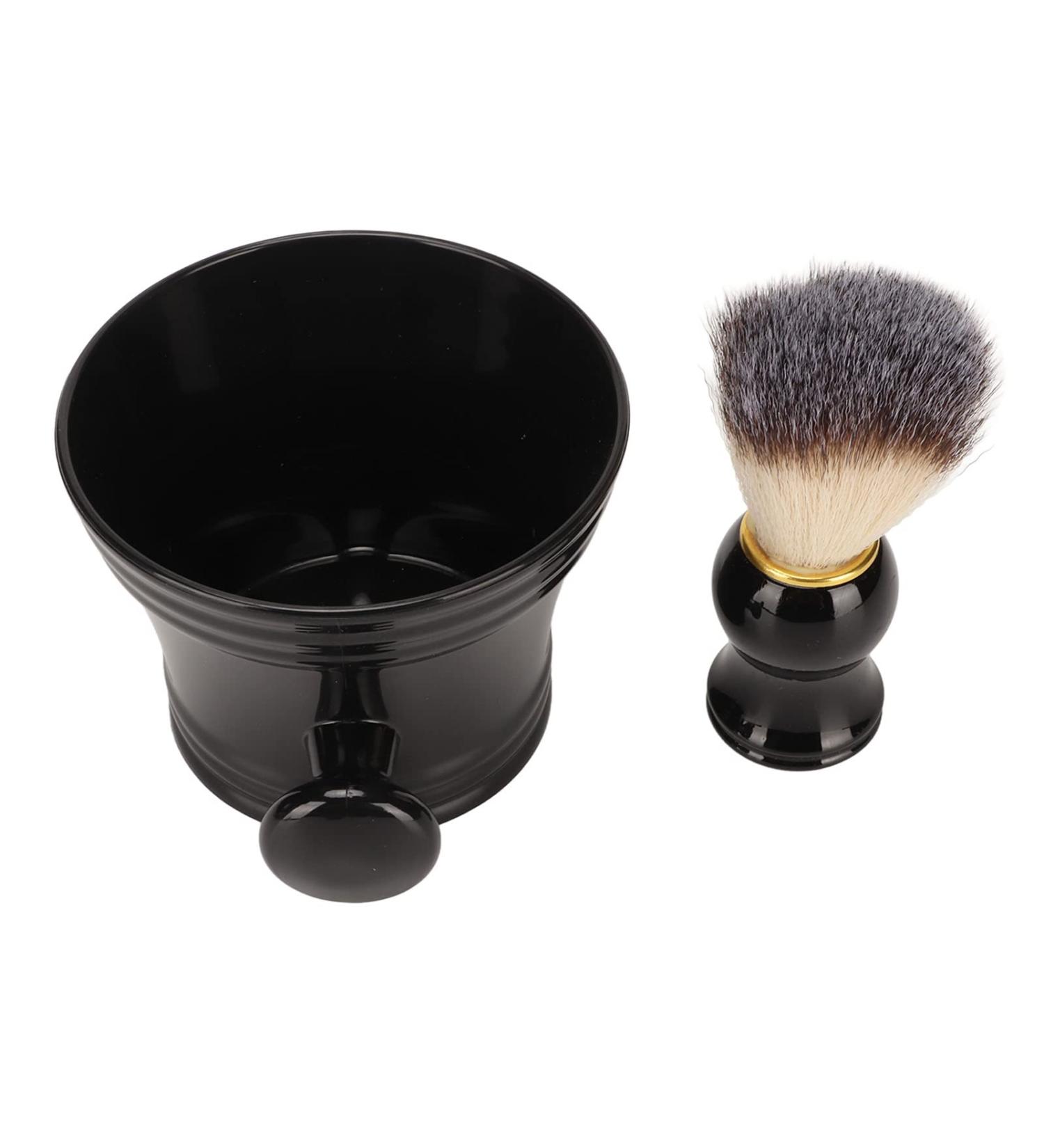 Soft Synthetic Bristle Shaving Brush | Black Barber Bowl Tool for Perfect Shave | International Shipping Available - Buy Online on SooperMarket.com