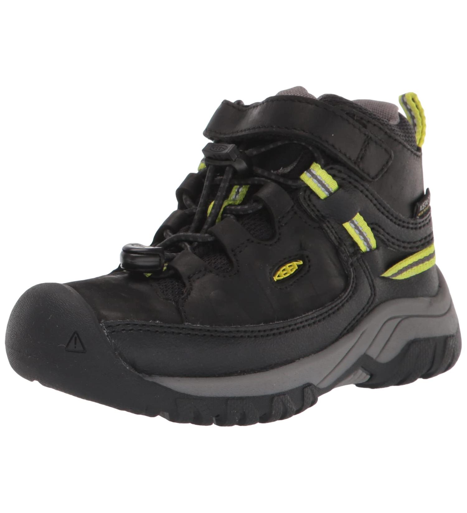 KEEN Targhee Mid Waterproof Hiking Boots | Little Kid Sizes 4-8 | Black/Steel Grey - Buy Online on SooperMarket.com