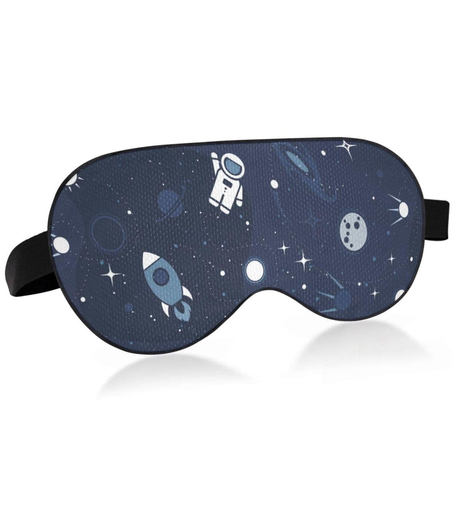 Adjustable Light Blocking Eye Mask for Men and Women - Ideal for Travel, Yoga, Meditation and Deep Sleep - Astronaut Design - Buy Online on SooperMarket.com