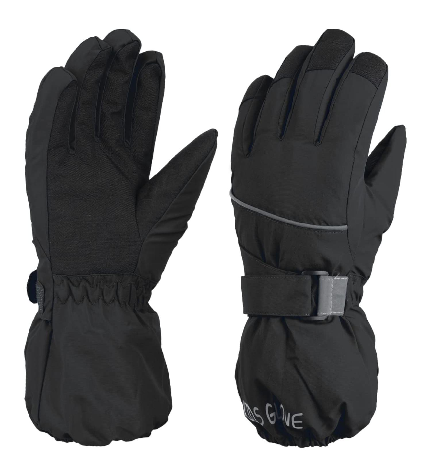 TRIWONDER Children's Ski Gloves - Thermal Fleece Warm Winter Gloves for Boys & Girls (Age 12-14) - Black L - Buy Online on SooperMarket.com