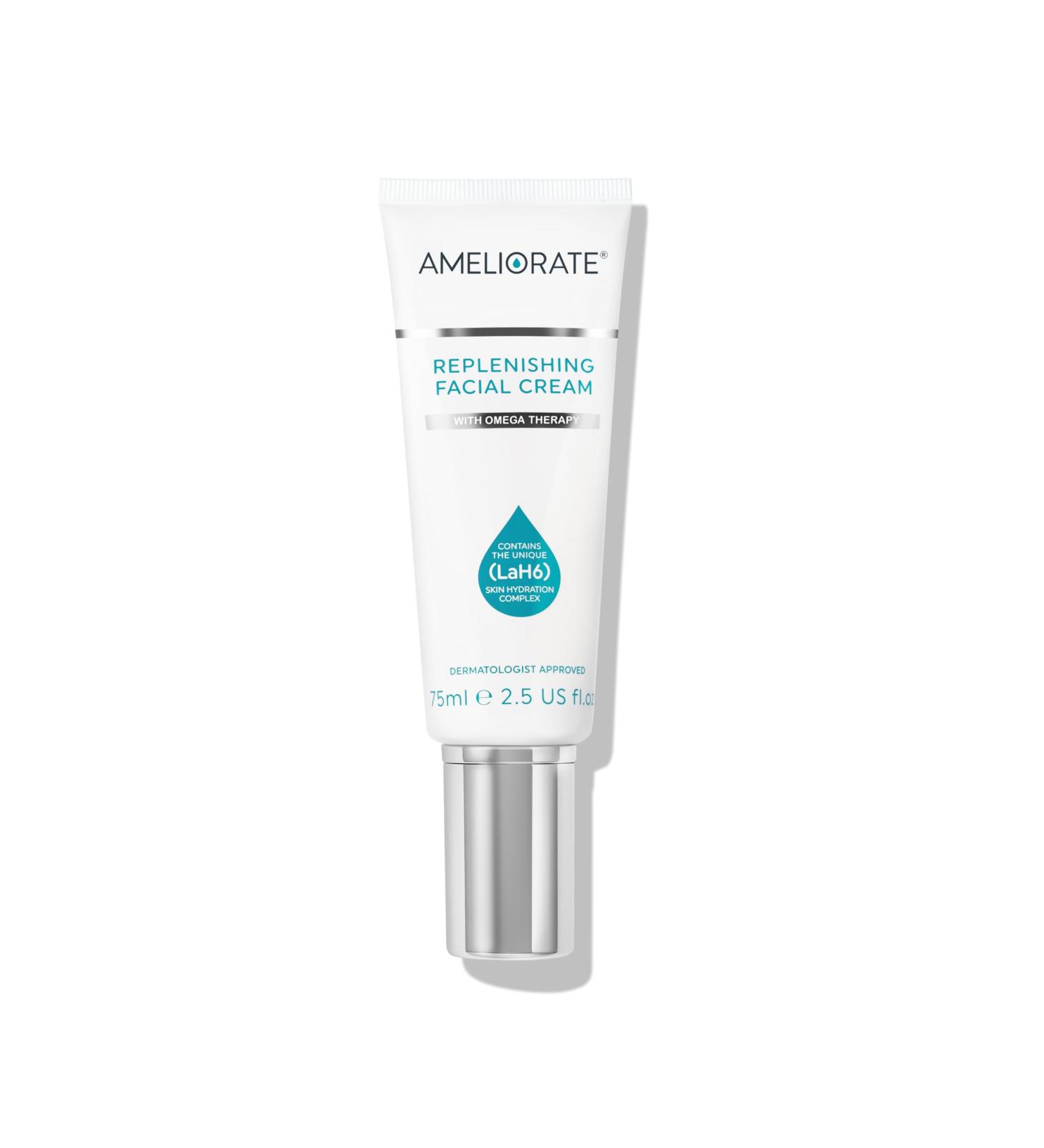 Ameliorate Replenishing Facial Cream 75ml | Lab6 Ceramides CICA extract Hylauronic Acid | Dermatologically tested Menopause Friendly BSF approved - Buy Online on SooperMarket.com