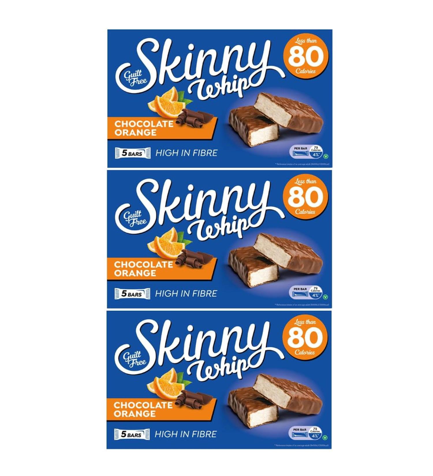 3 x 5pk Orange Nougat Bars Low Calorie Milk Chocolate Sweet Snack Confectionery