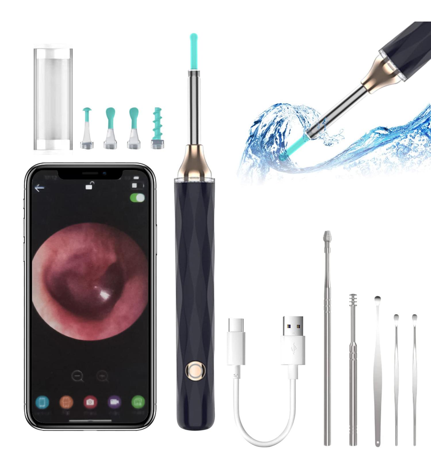 Wireless Ear Wax Removal Tool with Camera and Light - WiFi Enabled, Compatible with iPhone, iPad, Android - Includes 4 Earmuffs - Buy Online on SooperMarket.com