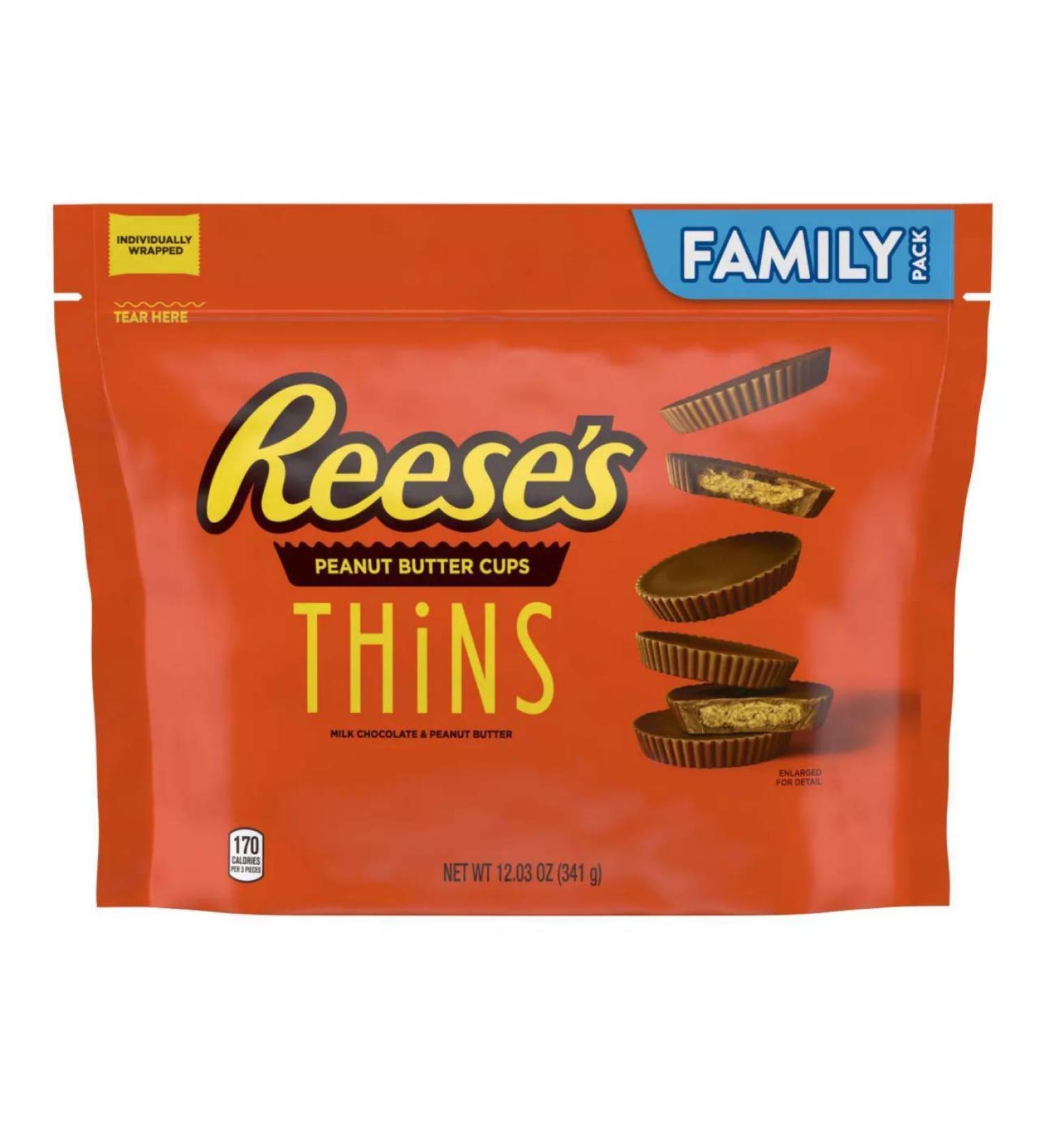 Thins Peanut Butter Cups Family Size 341g (American Product)