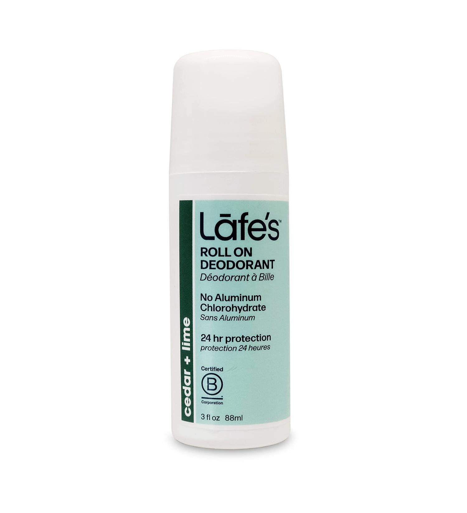 Lafe's Natural Deodorant 3oz Roll-On | Aluminum-Free, Paraben-Free, 24-Hour Protection | Cedar & Lime Scent for Men & Women - Buy Online on SooperMarket.com