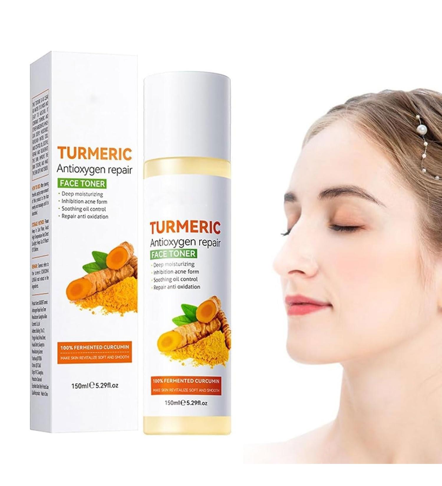 Turmeric Face Toner Dark Spots Skin Toner for Face Turmeric Hydrating Face Toner for Dry Skin Turmeric Oil Toner Serum Reduce Dark Spots & Acne Toner Moisturiser Day & Night Use 150 ml - Buy Online on SooperMarket.com