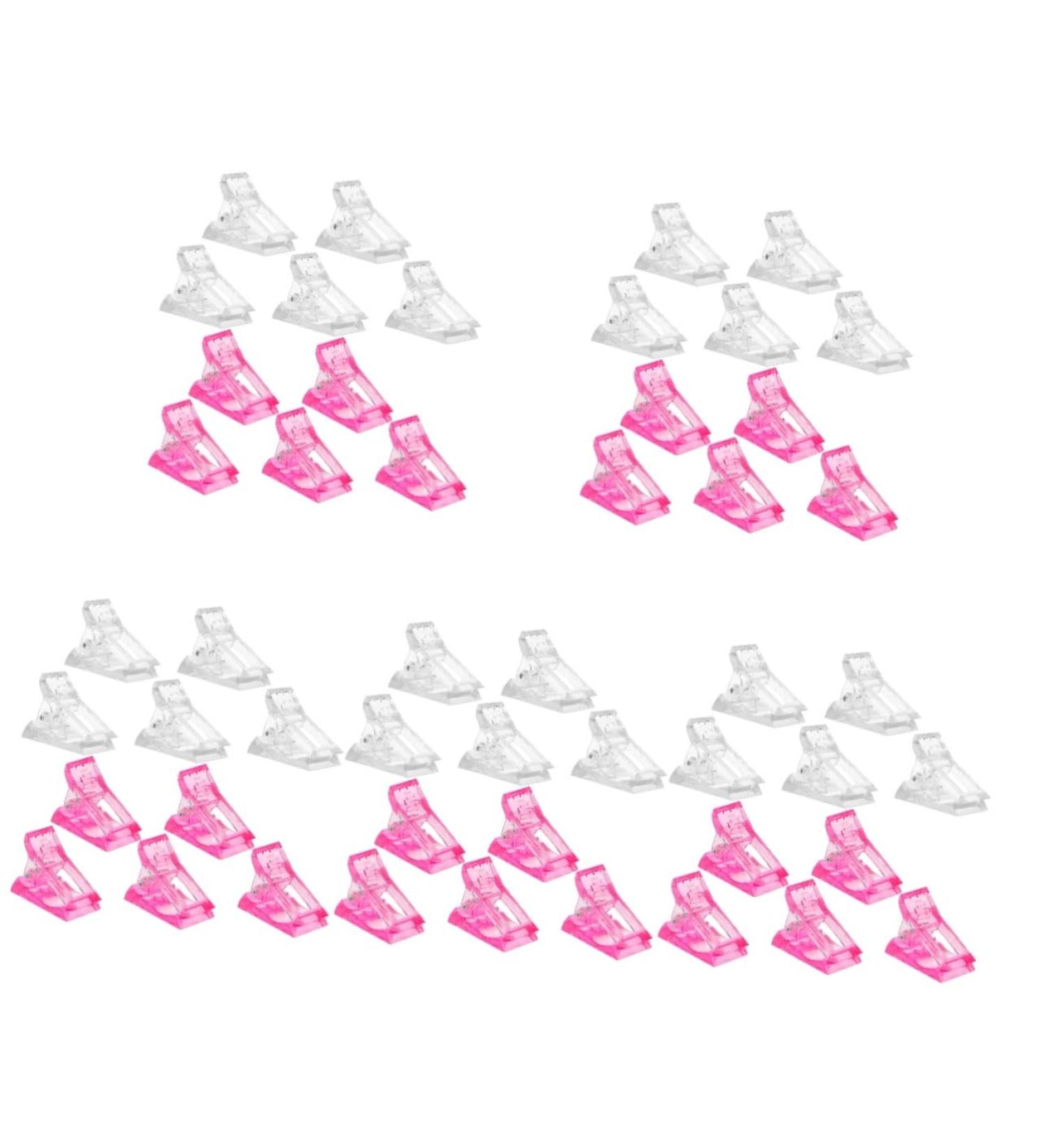 Mikinona 60 pcs UV White Tool Building Nail DIY A Home Tools Gel and Fixing Forms Finger Curve Clamps Clamp Quick Poly Fiberglass Clips Tips Extension Fake Salon Pinching Manicure 1 count (Pack of 1) White Pinkx5pcs - Buy Online on SooperMarket.com