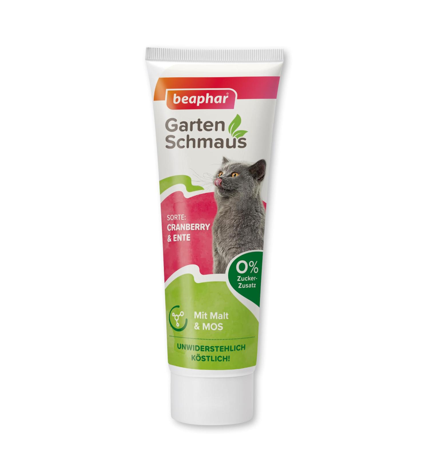 BEAPHAR Garden Feast Paste for Cats - Energy Supply with Cranberry Duck Malt & MOS - 100g - 0% Added Sugar - International Shipping Available - Buy Online on SooperMarket.com