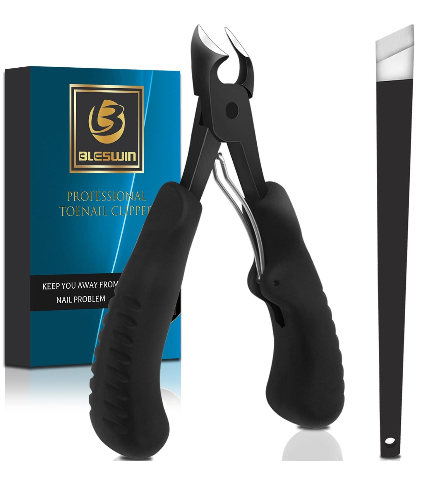 Professional Podiatrist Toenail Clippers - Super Sharp Stainless Steel Cutters for Thick & Ingrown Nails - Ideal for Men, Women, and Seniors - Black Updated Design - Buy Online on SooperMarket.com