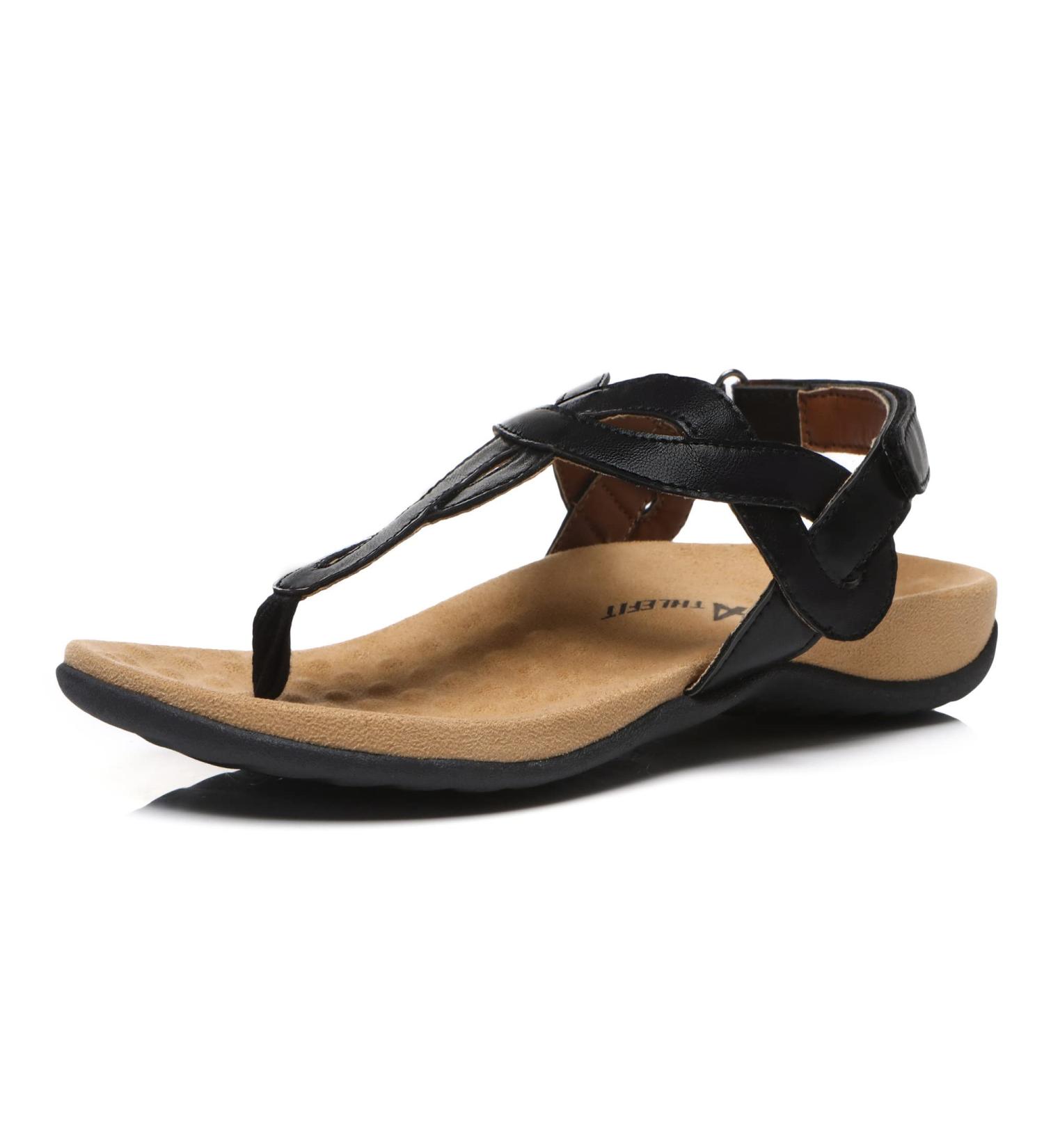 Women's Orthopedic Sandals with Arch Support - Athlefit Comfortable Orthotic Flip Flops in Black (Size 8.5) - Buy Online on SooperMarket.com