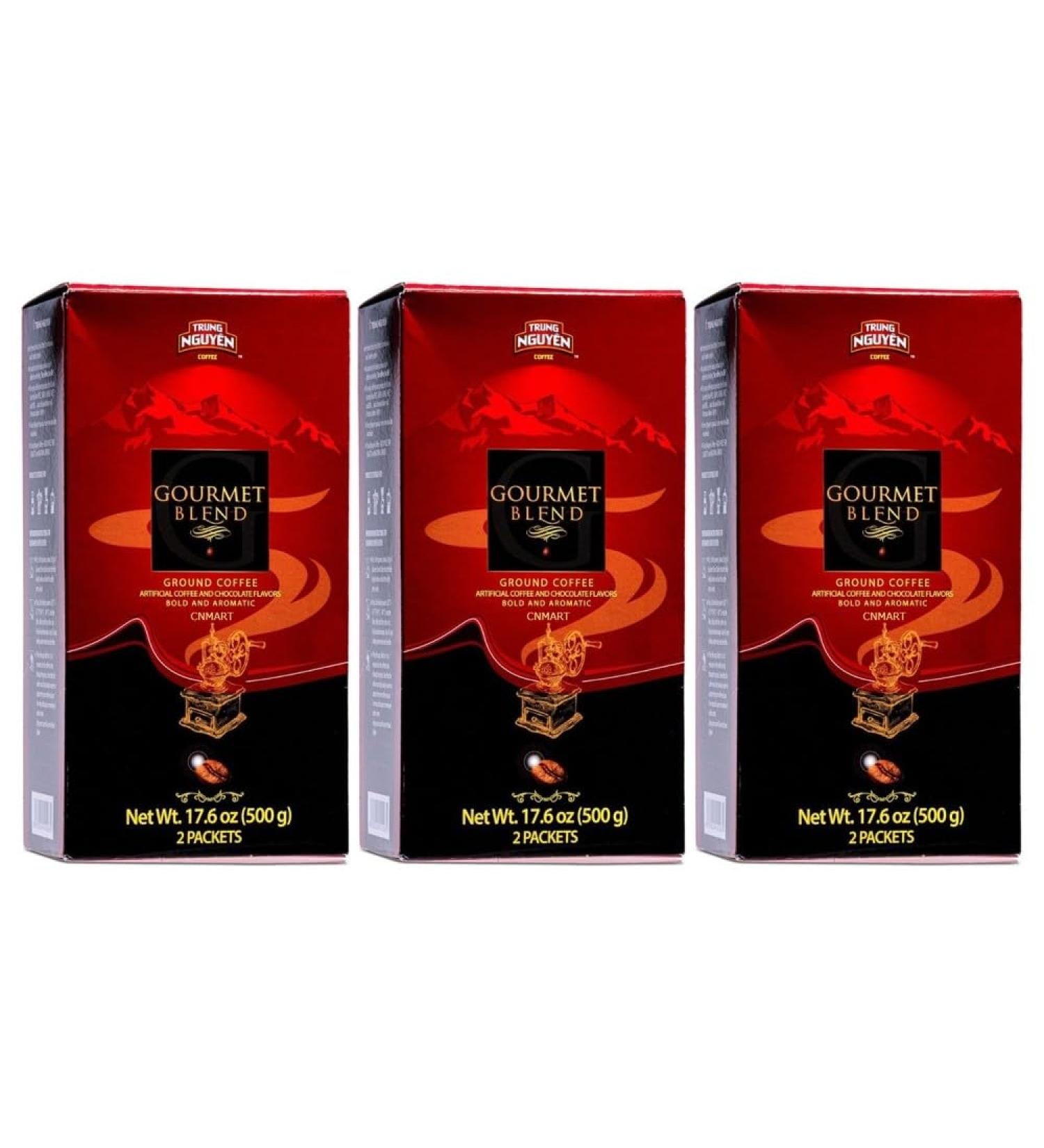 Trung Nguyen Coffee Gourmet Blend Vietnamese Ground Coffee Artificial Coffee and Chocolate Flavours 500g (Pack of 3) by CNMART - Buy Online on SooperMarket.com