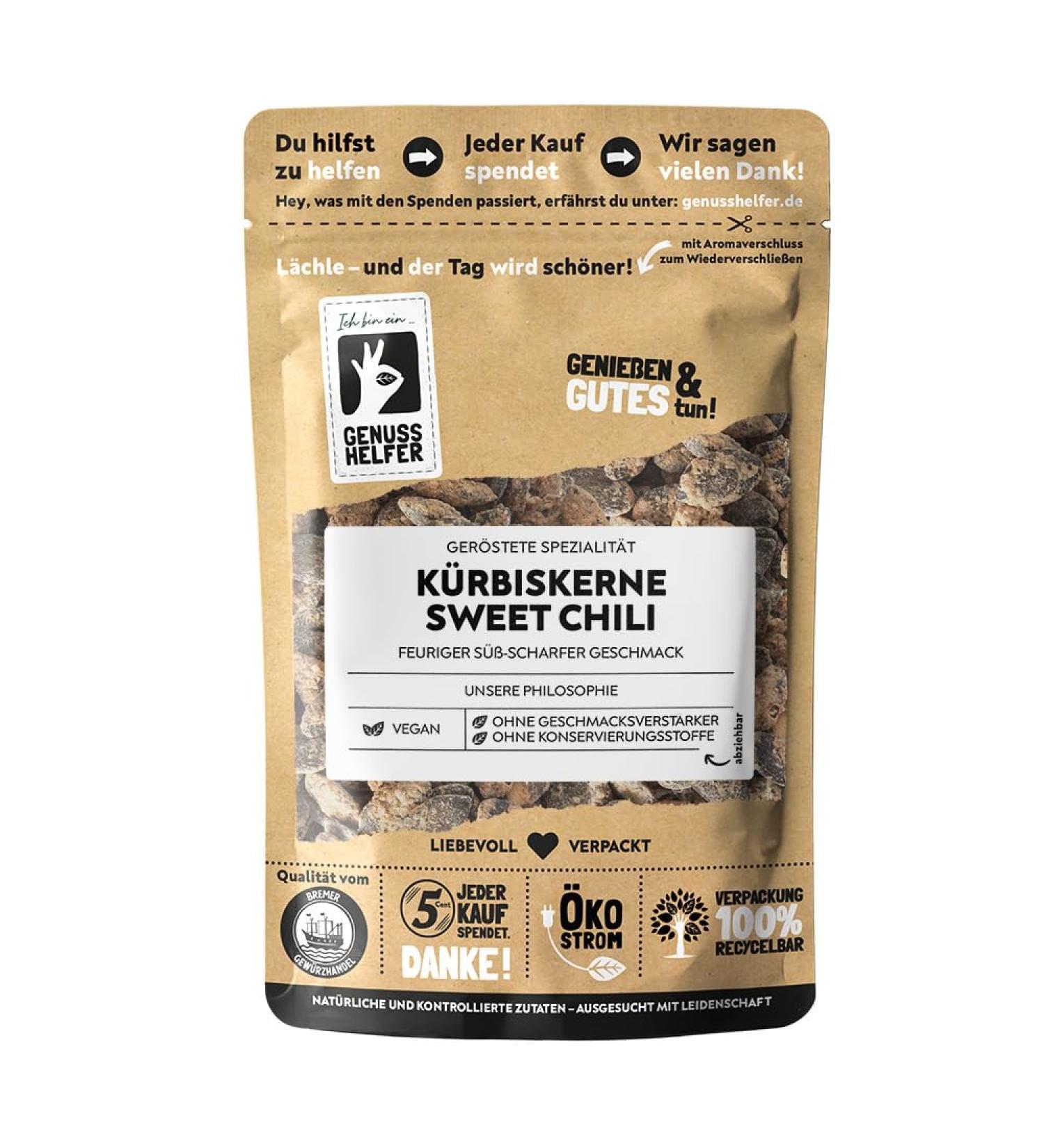 Buy Bremer Gew rzhandel Pumpkin Seeds Sweet Chili - Roasted Vegan 100g | Sweet & Spicy Flavor - Buy Online on SooperMarket.com
