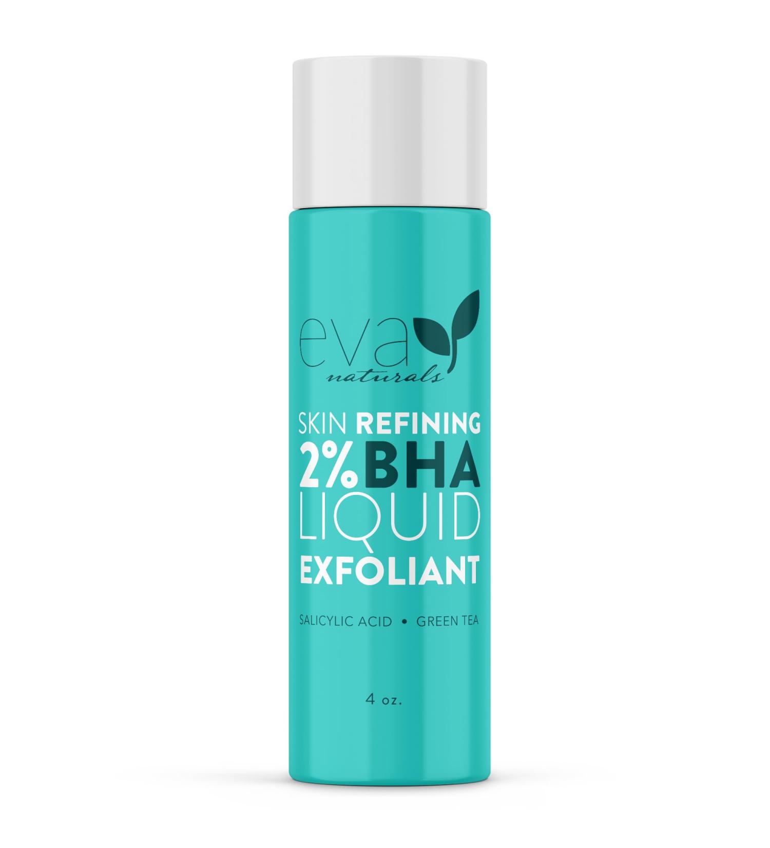 Eva Naturals 2% BHA Salicylic Acid Exfoliant for Blackheads & Pores - Face Exfoliator for Wrinkles & Glow | Hydrate & Brighten - 4 oz - Buy Online on SooperMarket.com
