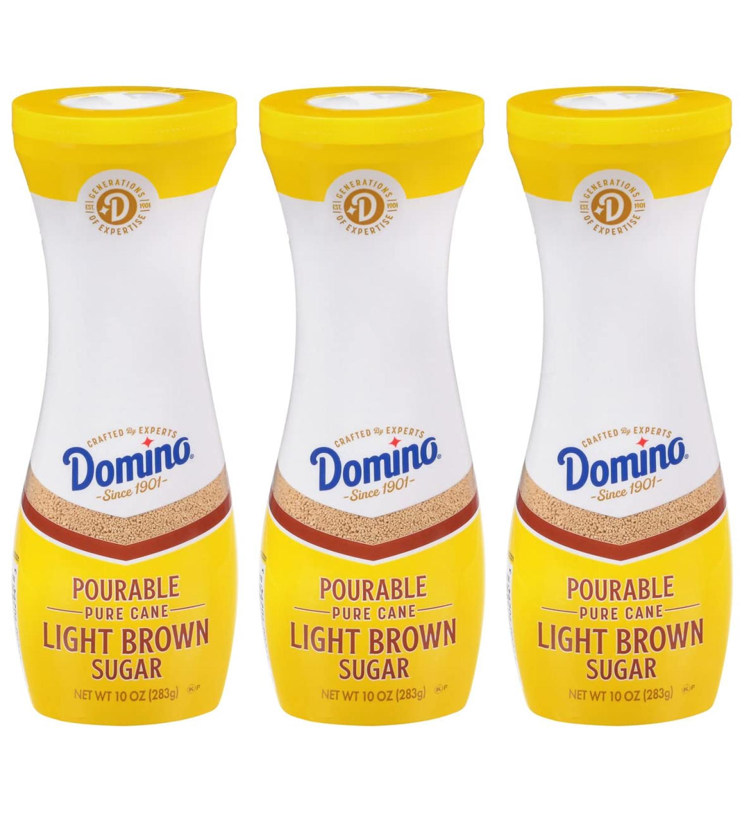 Domino Pourable Pure Cane Light Brown Sugar 10 oz - Pack of 3 - Buy Online on SooperMarket.com
