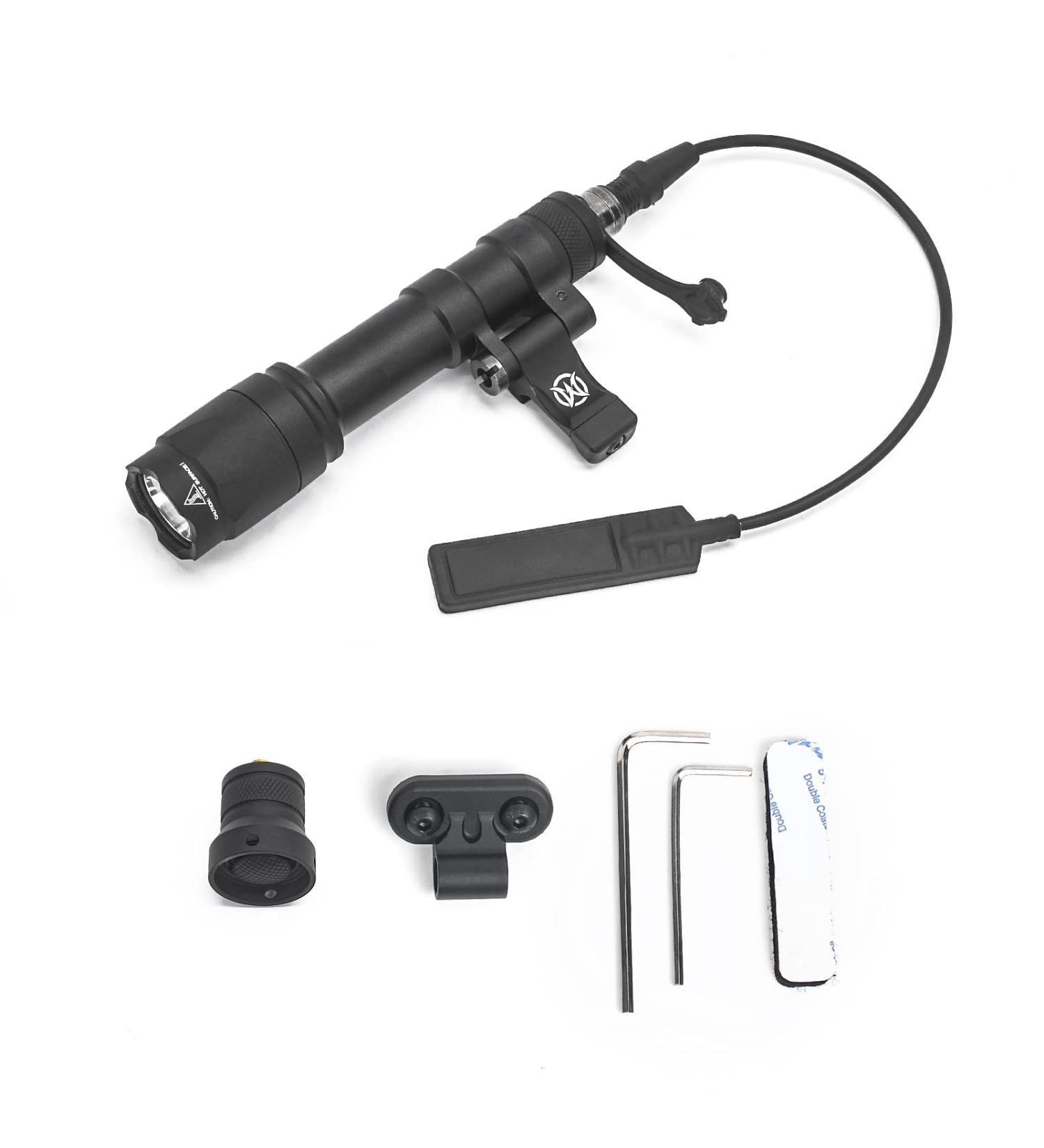 M600C Scout Light 800 Lumens Tactical Flashlight with Rotating Mount Base | Picatinny & Mlok/Keymod Rail Compatible, Includes Remote Pressure Switch (M600C) - Buy Online on SooperMarket.com