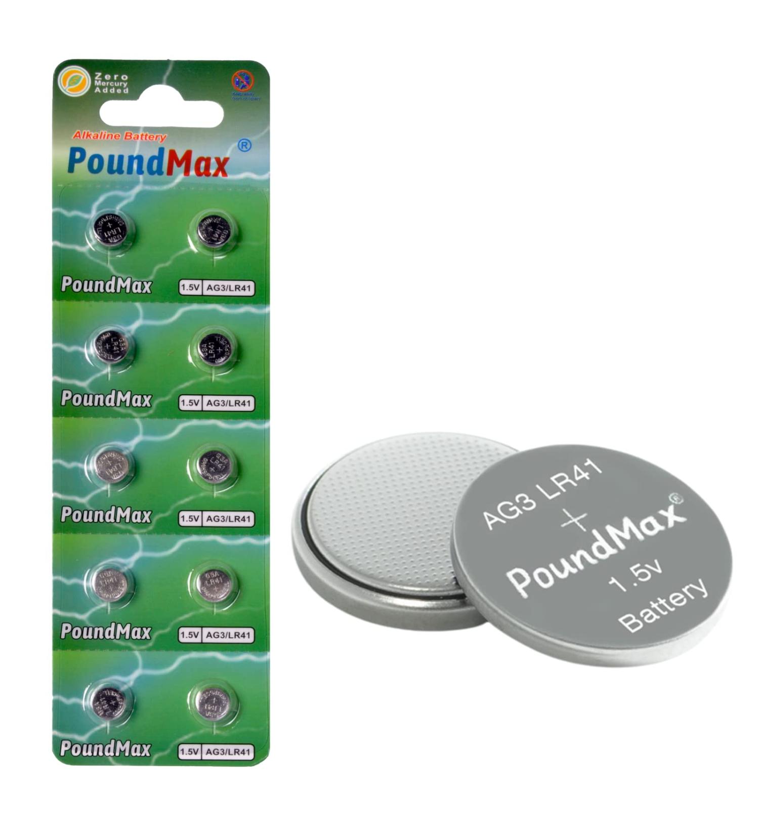 Buy AG3 LR41 Batteries 1.5V Alkaline Button Cell - 10 Count | Durable & Long-Lasting | Fast International Shipping - Buy Online on SooperMarket.com