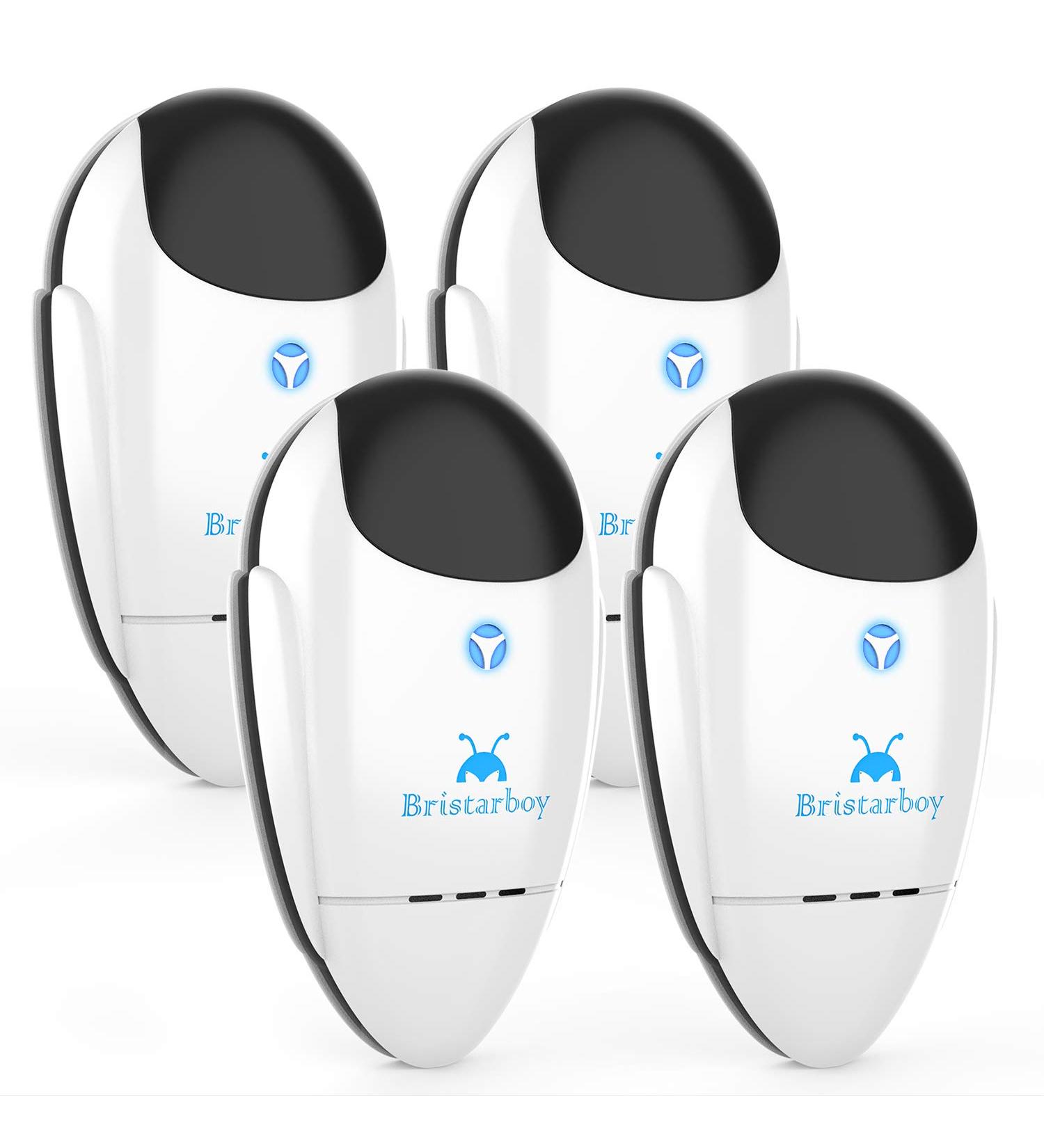 Bristarboy Ultrasonic Pest Repeller 4 Pack - Electronic Indoor Pest Control for Basement, Warehouse, Bedroom, Garage - Plug-in Repellent - Buy Online on SooperMarket.com
