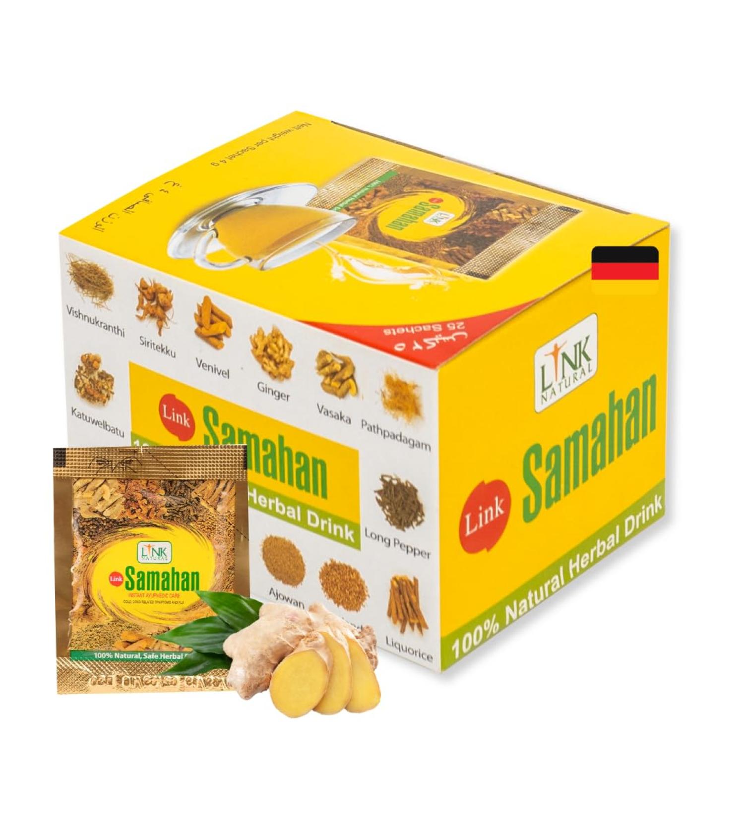 Buy Link Natural Samahan Tea 100% Authentic Ayurvedic Herbal Tea Direct Shipping from Germany 25 Bags (100g) - Buy Online on SooperMarket.com