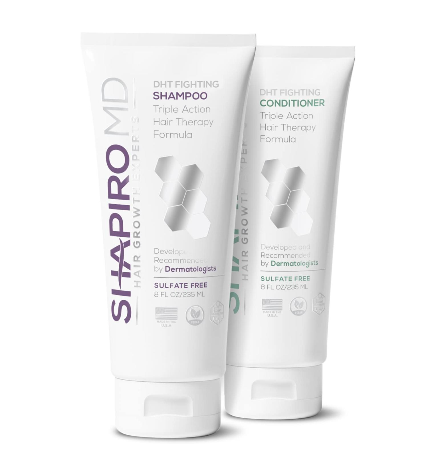 Vegan Hair Loss Shampoo and Conditioner Set | Dermatologist Developed DHT Fighting Treatment for Thinning Hair | Healthier, Fuller, Thicker Hair | 1-Month Supply - Buy Online on SooperMarket.com