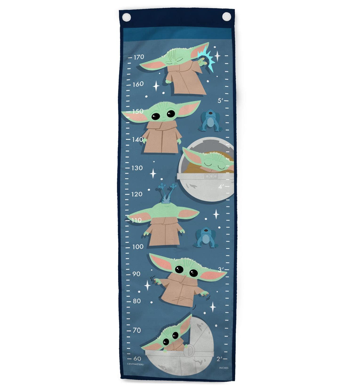 Jay Franco Star Wars The Mandalorian 3 Times Tall 170 cm Kids Growth Chart - Blue Poly-Canvas Height Chart - Buy Online on SooperMarket.com