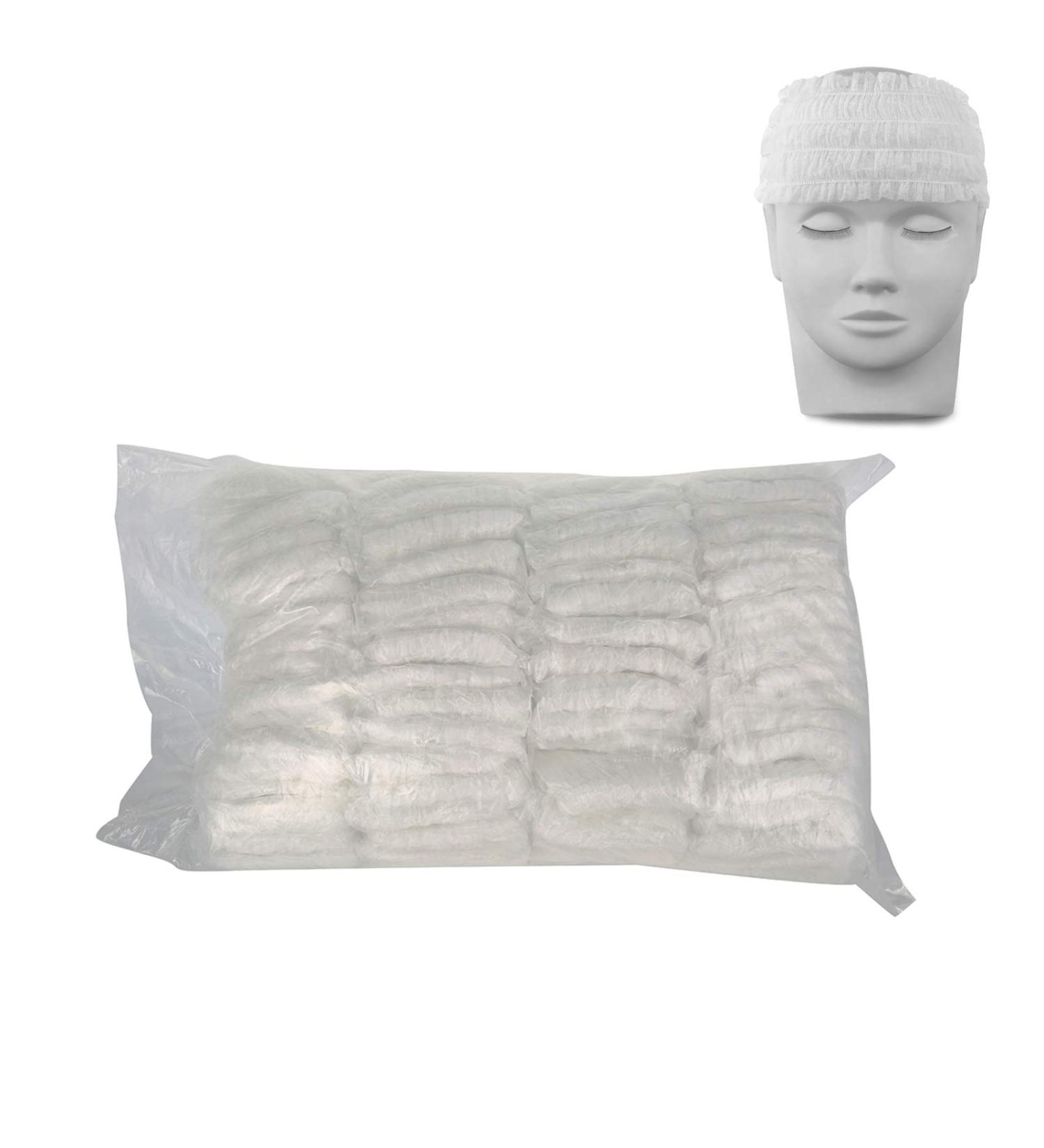 100 Pieces Non-woven Disposable Elastic Hair Wraps Disposable Hair Headbands for Home Use Hotel Spa and Hair Salon - Buy Online on SooperMarket.com