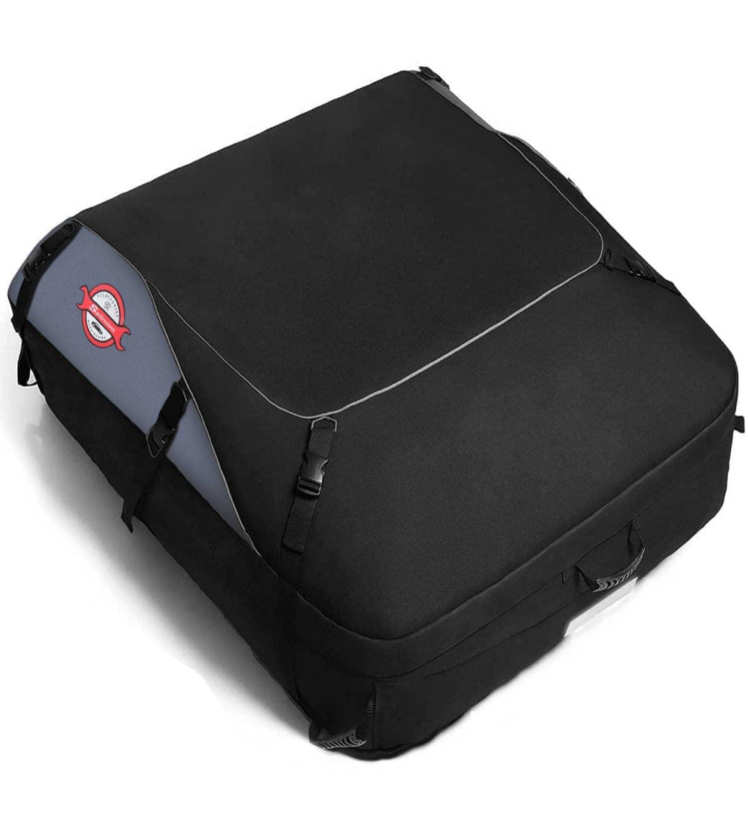 20 Cubic Feet Waterproof Car Rooftop Cargo Carrier | Soft Shell Roof Bag for All Cars | 6+8 Reinforced Straps and Storage Bag Included - Buy Online on SooperMarket.com