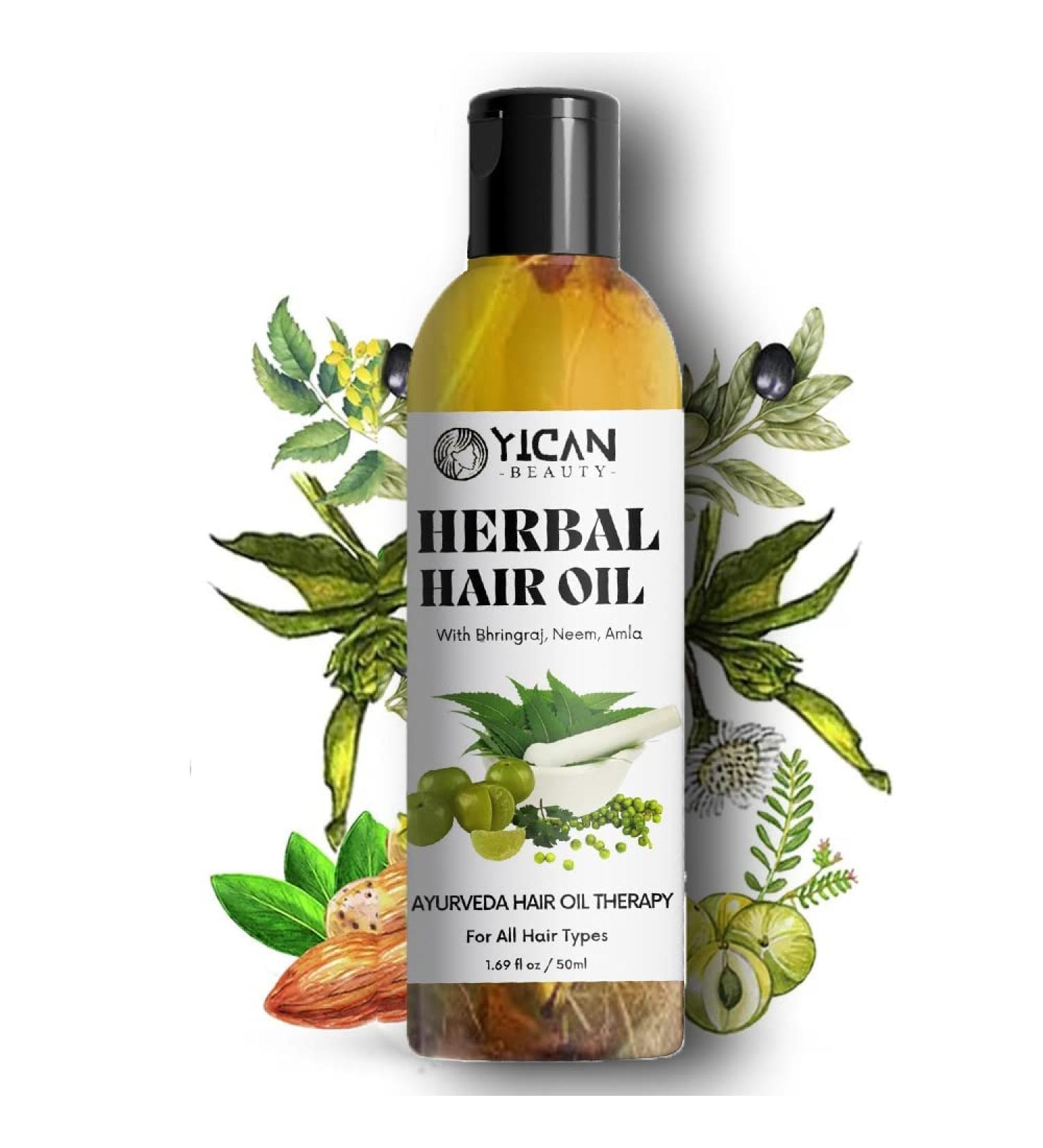 Buy BlueQueen Herbal Hair Oil | Coldpressed Natural Vegan Scalp Hydration & Nourishment | Restores & Revives Dry Damaged Hair 50ml - International Shipping Available - Buy Online on SooperMarket.com