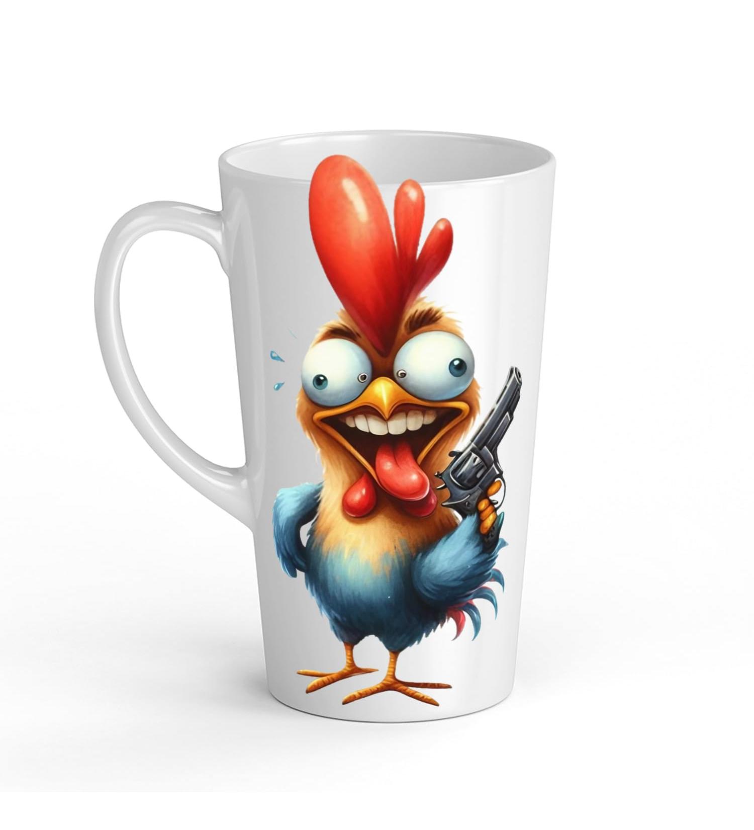 White Ceramic Kids Chicken Mug - Large 483 ml Perfect for Hot Chocolate or Milk Fun and Easy to Use