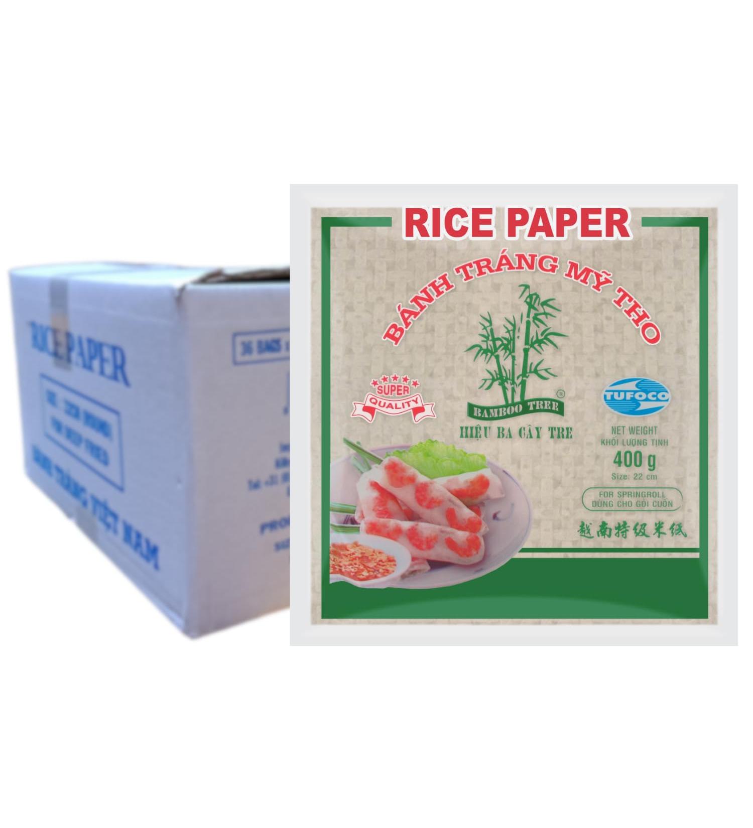 TufoCo Bamboo Tree Vietnamese Rice Paper 22x22 cm 340g - High Quality Eco-Friendly Wrappers - Buy Online on SooperMarket.com