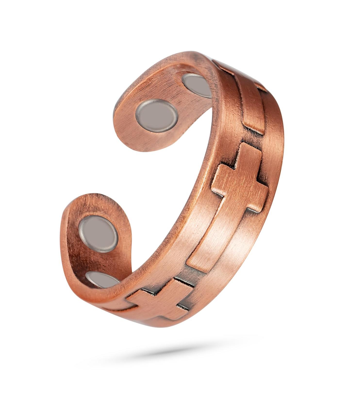 EnerCoppeX Copper Magnetic Ring for Women Lymphatic Drainage Adjustable Ring 3500 Gauss Magnet (CPR-0959) - Buy Online on SooperMarket.com