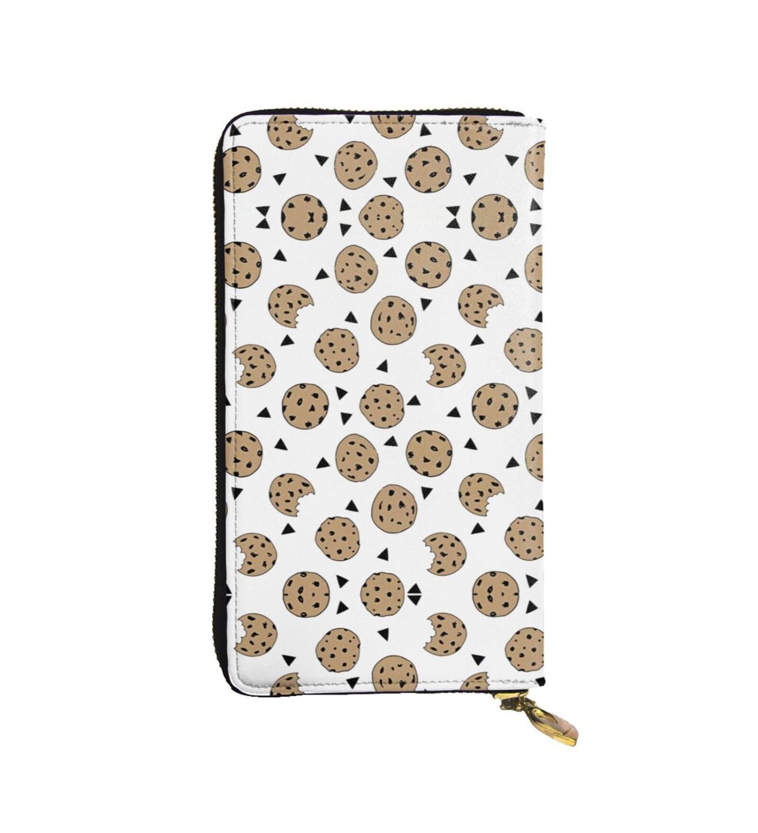 YYHHAOFA Cookies Food Chocolate Chip Biscuits Prints Leather long clutch wallet : Comfortable lightweight waterproof durable 7.48 x 4.13 in Black One Size - Buy Online on SooperMarket.com
