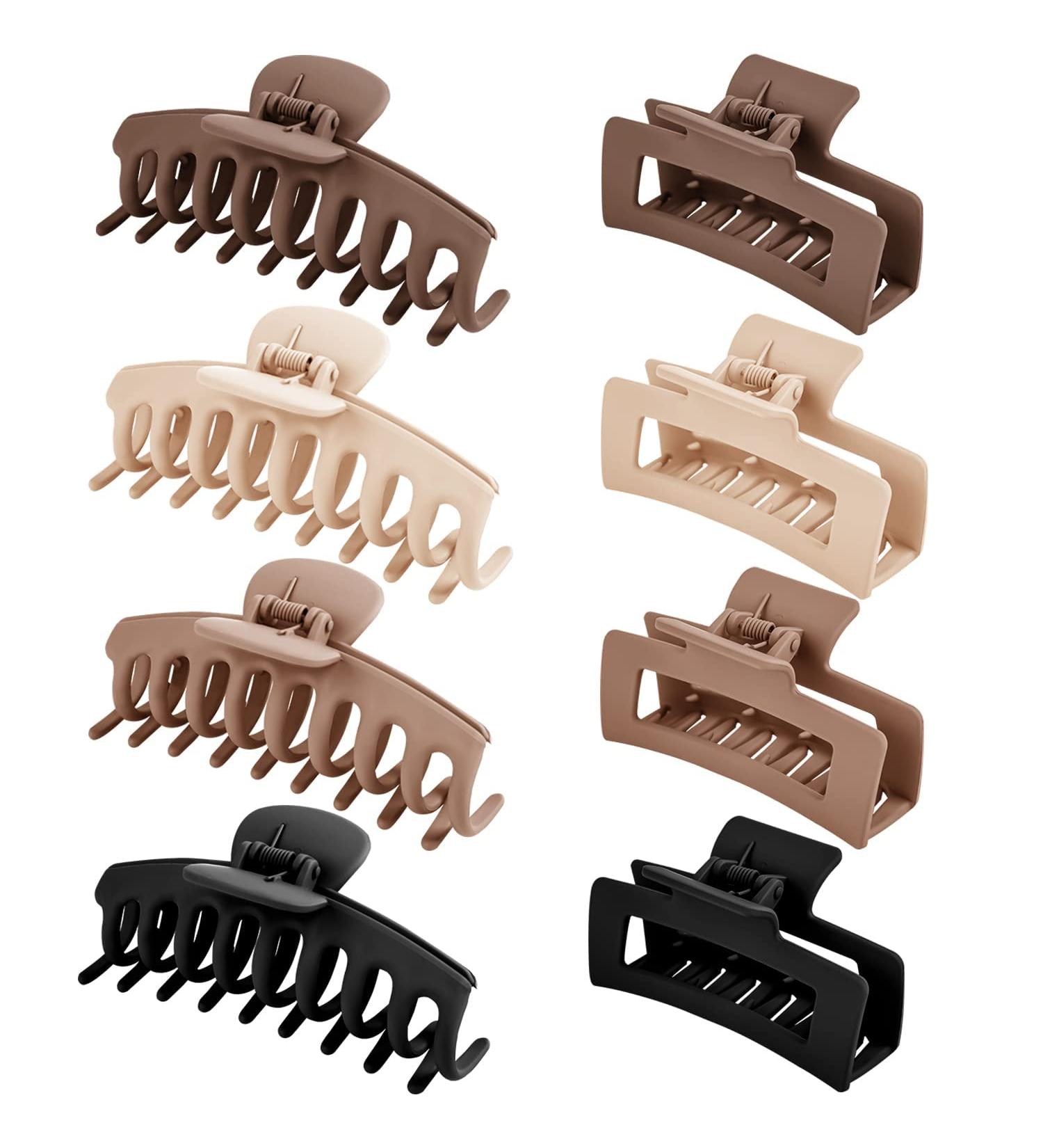 Large Hair Claw Clips 8 Pack 4.3" Hair Clips for Women & Girls Strong Hold Matte Claw Hair Clips for Women Thick Hair & Thin Hair 90's Vintage Jaw Clips (C1) - Buy Online on SooperMarket.com