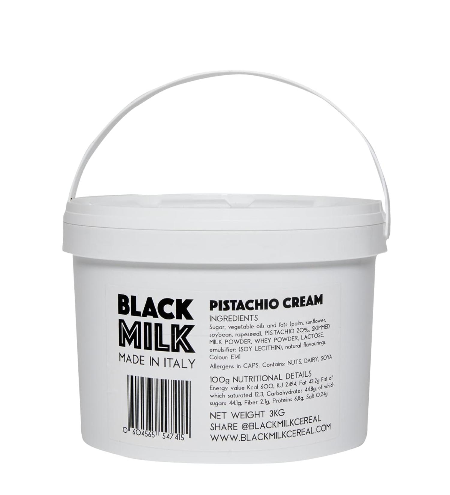 Black Milk Pistachio Cream Spread for Catering 3kg - Gluten Free - Single - Extra Large Tub - Buy Online on SooperMarket.com