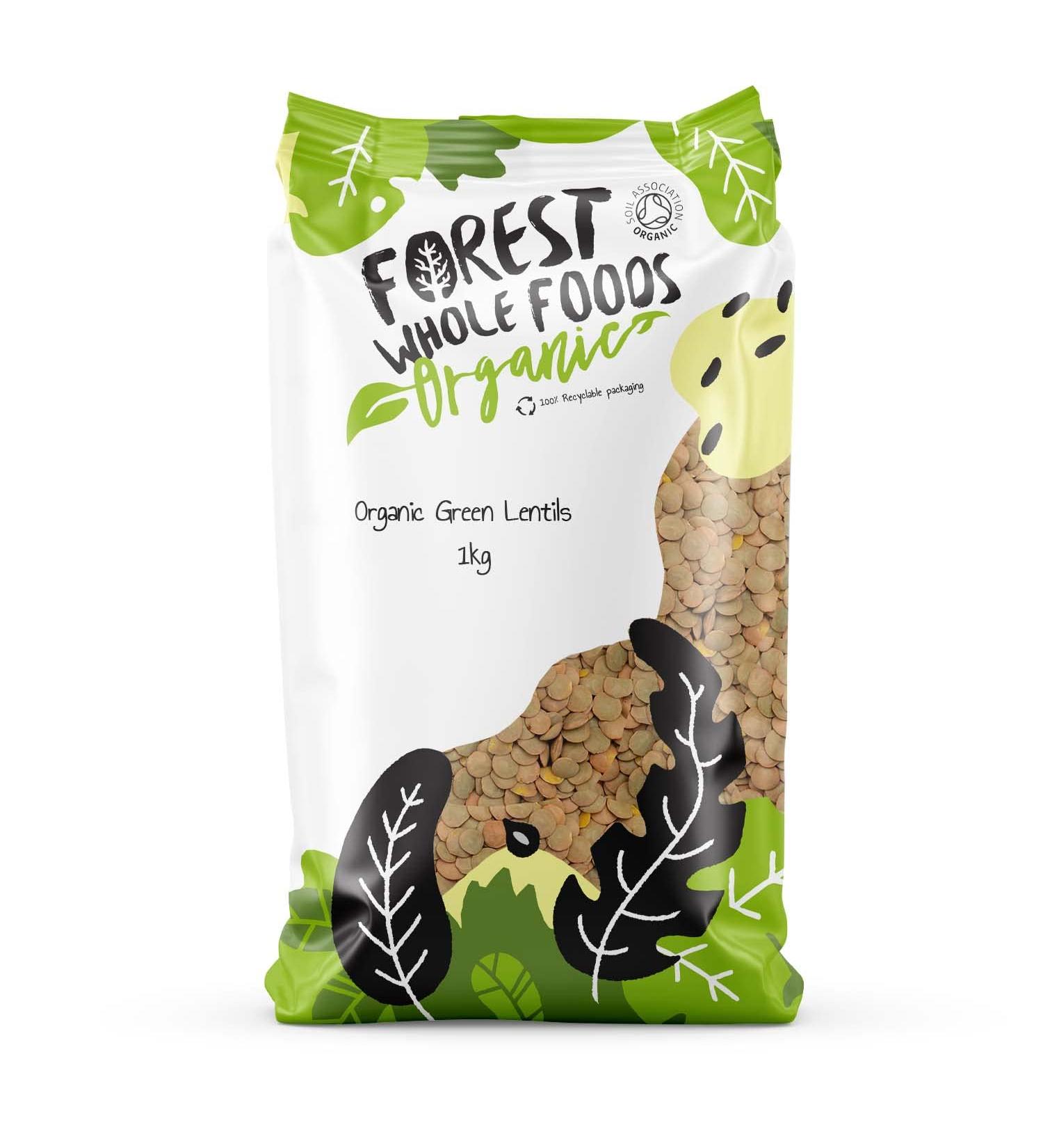 Forest Whole Foods Organic Green Lentils 1 kg - Buy Online on SooperMarket.com